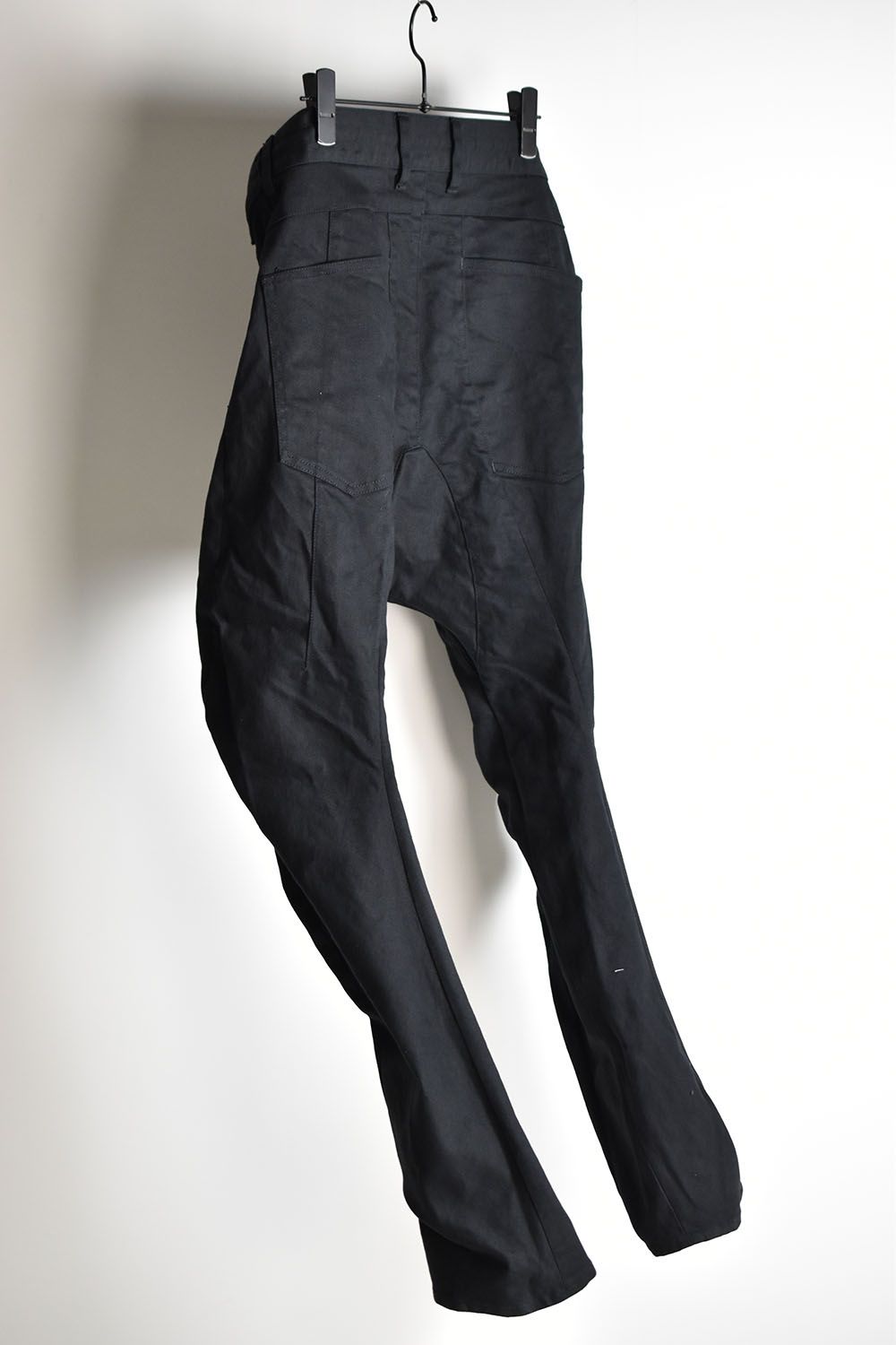 Drop crotch Curve Slim pants"Black"/ドロップクロッチカーブスリムパンツ"ブラック"