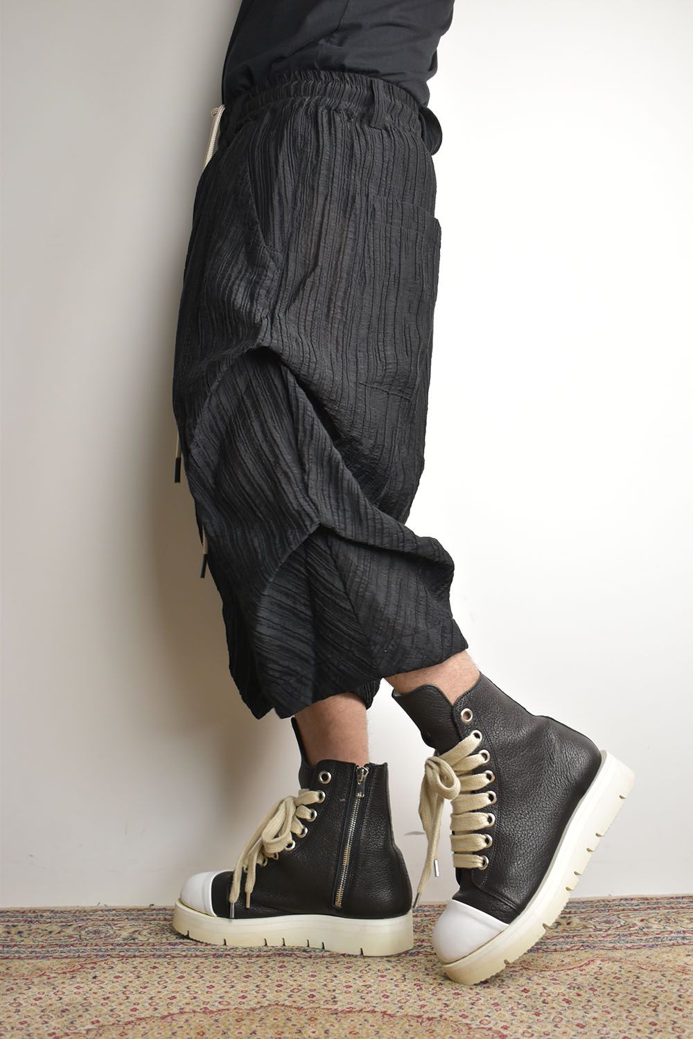 Sheer Yoryu Tuck Shorts"Black" / シアータックショーツ"ブラック"