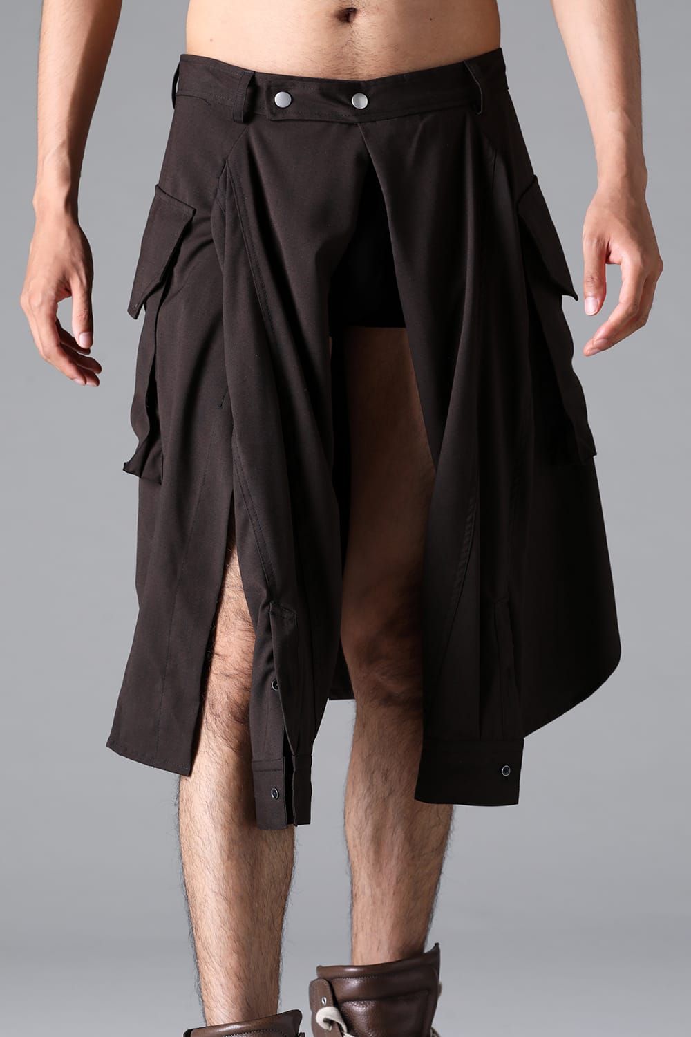 《2026SS先行予約》Abstract Sleeve Wrap Skirt"Black / Grey /Brown" / アブストラクトスリーブラップスカート"ブラック/グレー/ブラウン"