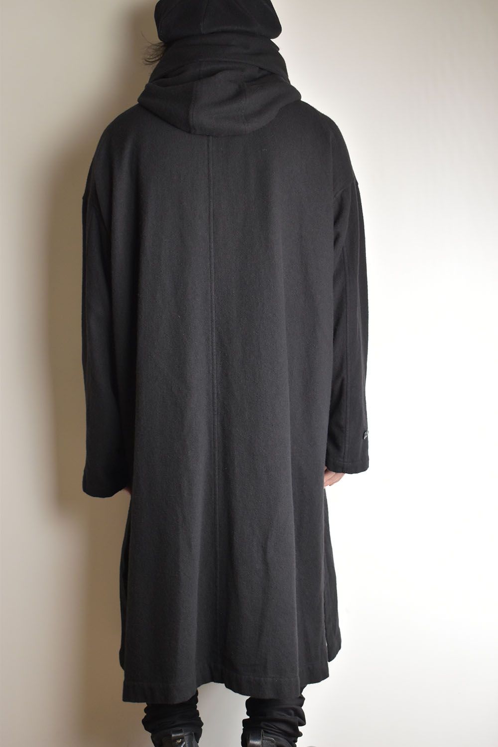 Wool Fulling Product Dyed Coat "Black" / ウール縮絨 製品染めコート"ブラック"