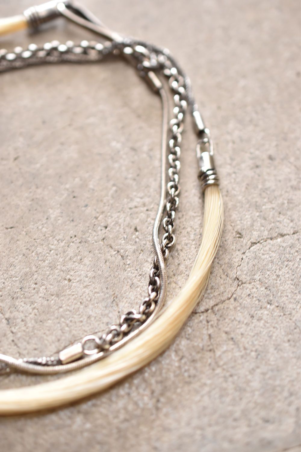 Horse Hair Bracelet & Necklace"Natural Beige"/ホースヘアーブレスレット&ネックレス"ナチュラルベージュ"
