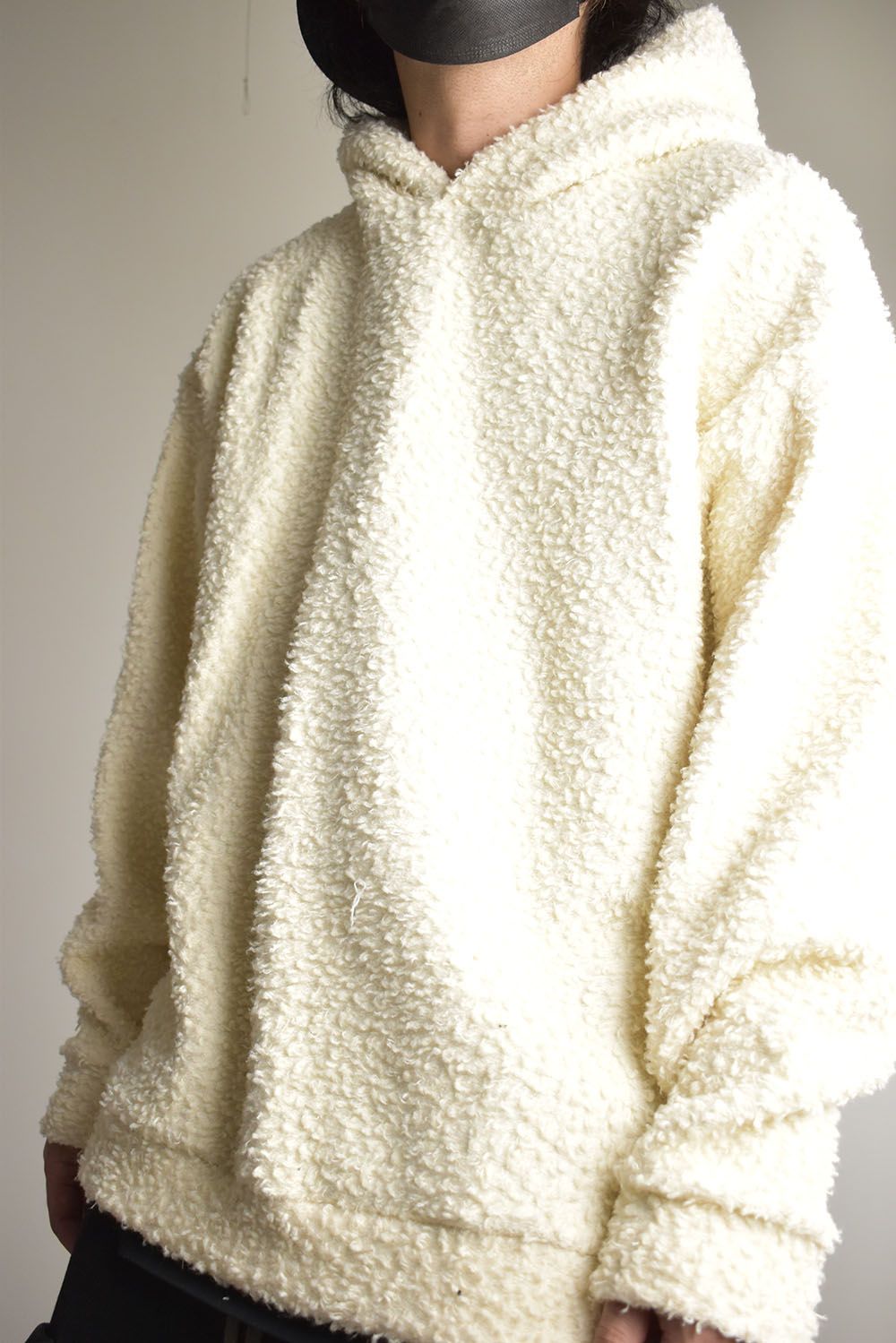 Wool Cotton Boa Hoodie Pullover"White" /  ウールコットンボアフーディプルオーバー"ホワイト"