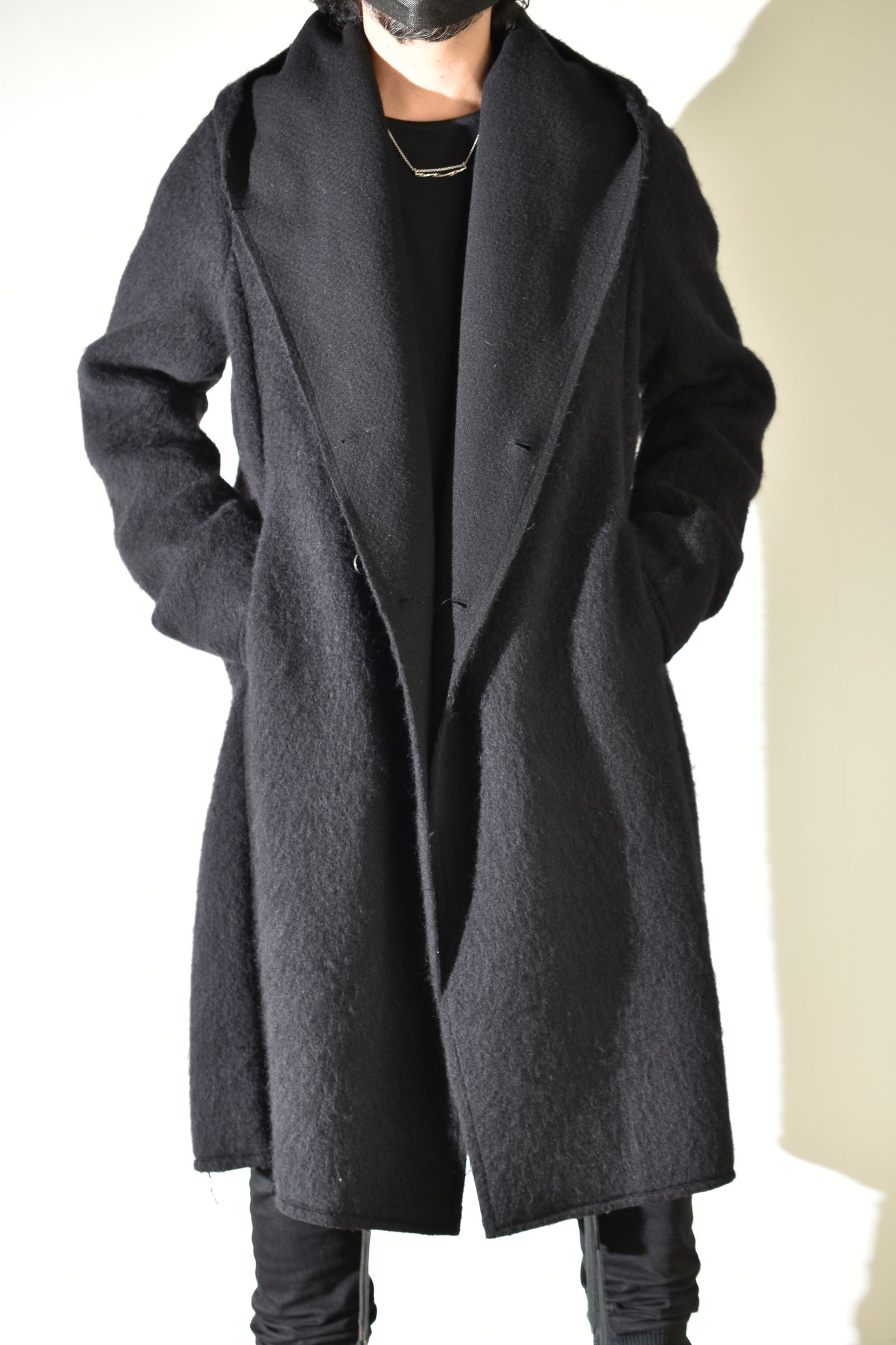 Shawl Collar Hoodie Coat "Black" / ショールカラーフーディコート"ブラック"