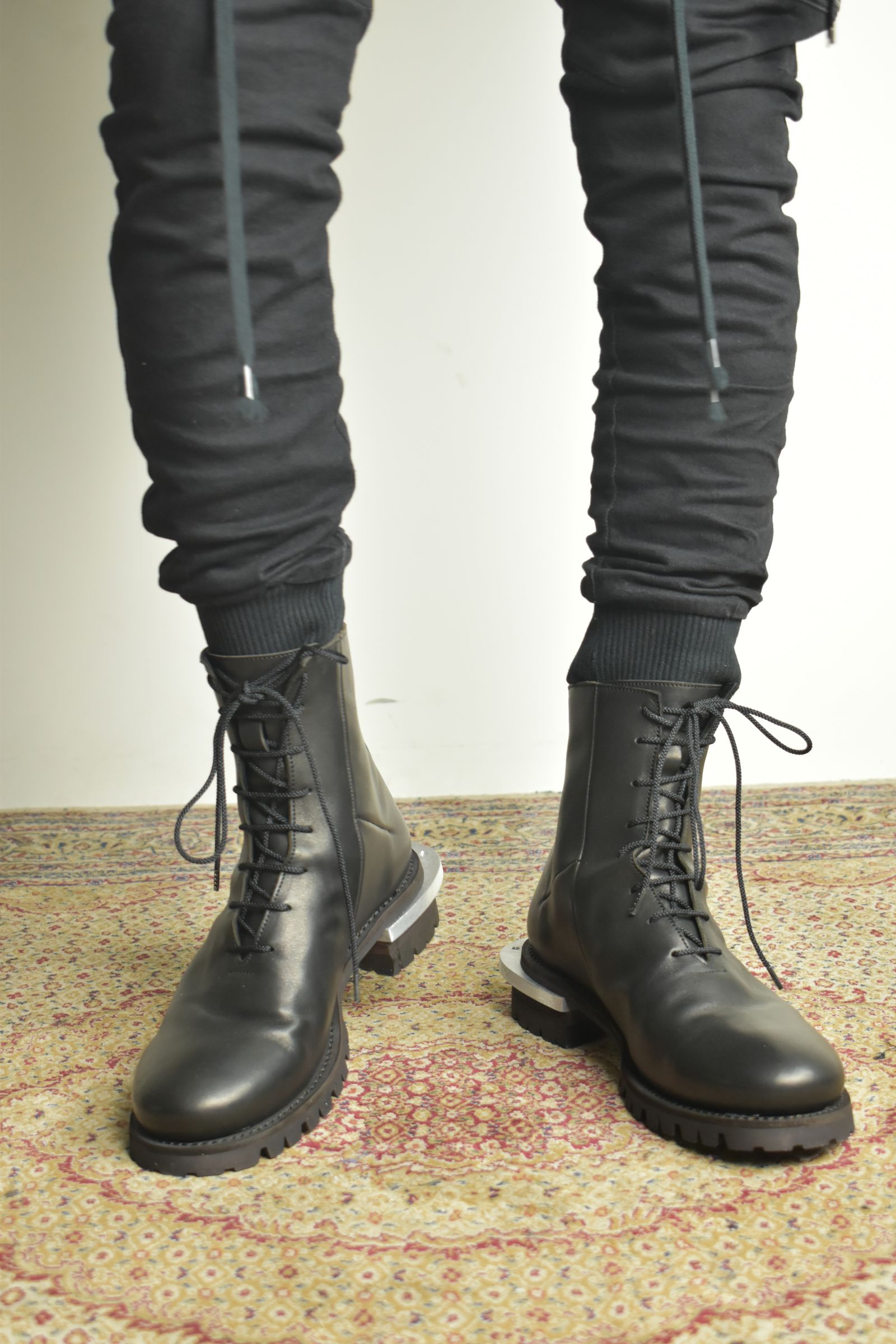 Metal Heel Balmoral Back Zip Boots"Teacore Black" / メタルヒールバルモラルバックジップブーツ"ティーコアブラック"