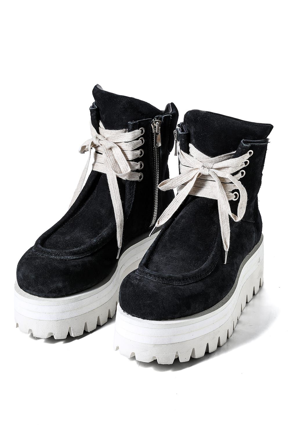 《2027SS先行予約分》Moccasin Boots "All Black / Black × White" / モカシンブーツ "オールブラック / ブラック×ホワイト"