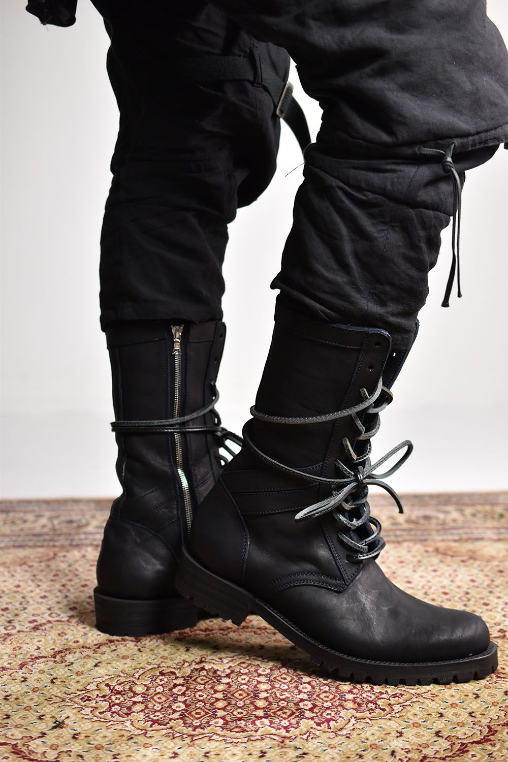 Double Shoulder Combat Boots"Midnight Black"/ダブルショルダーコンバットブーツ"ミッドナイトブラック"