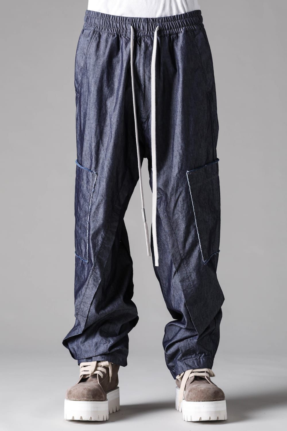 《2027SS先行予約》Cotton Nylon Wide Cargo Pants"Navy" / コットンナイロンワイドカーゴパンツ"ネイビー"
