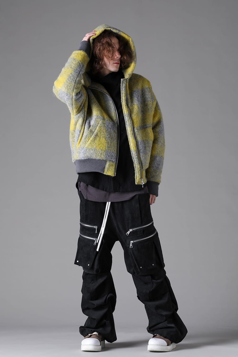 《2026AW先行予約》Plaid Padded Hoodie"Yellow" / プレイドパデッドフーディ"イエロー"