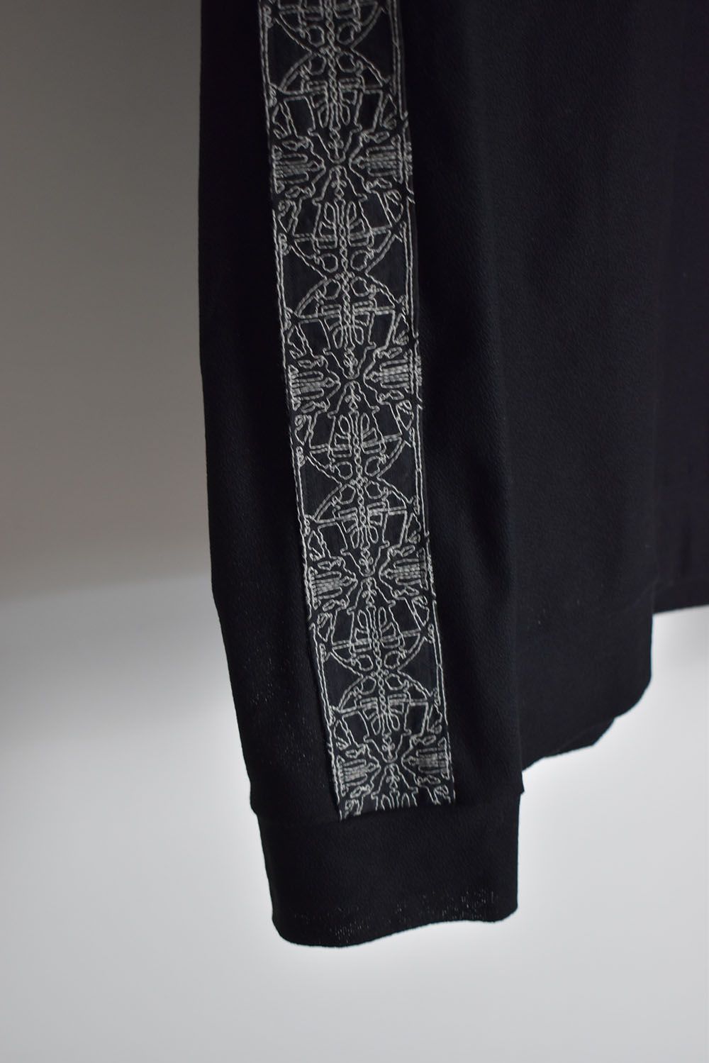Embroidery Knit Long Sleeve Tee"Black"/刺繍ニットロングスリーブTee"ブラック"
