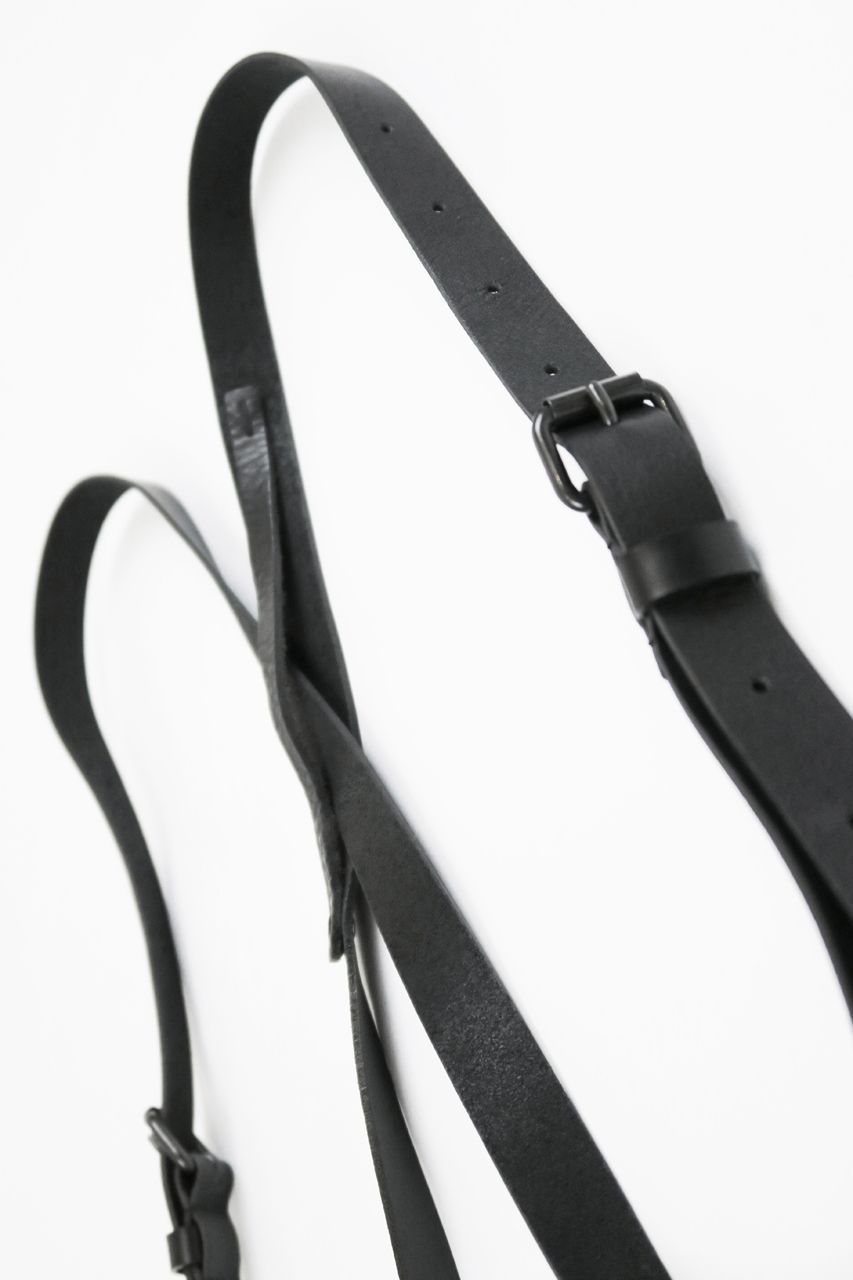 Leather "TASUKI" Belt"Black"/レザー"タスキ"ベルト"ブラック"