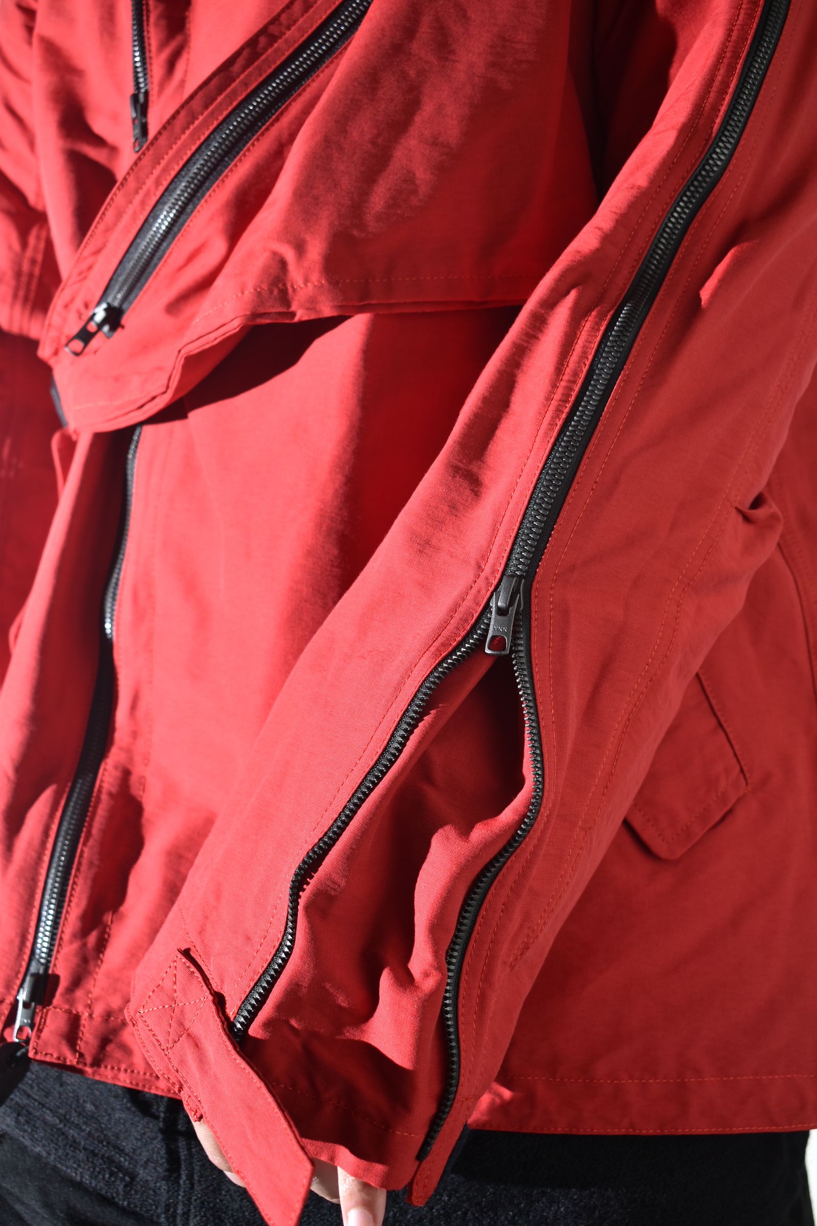 Multi Zip Short Mods Coat"Red" / マルチジップショートモッズコート"レッド"