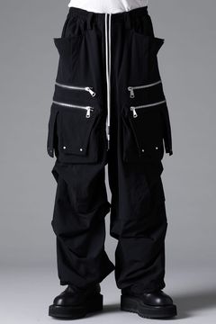 《2026SS先行予約》Stretch Nylon Cargo Tuck Wide Pants"Black" / ストレッチナイロンカーゴタックワイドパンツ"ブラック"