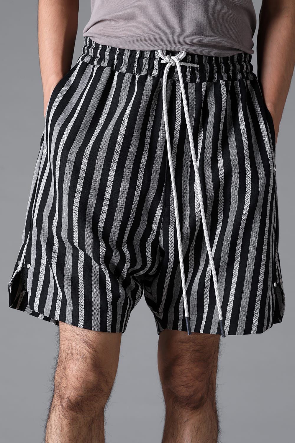 《2026SS先行予約》Vertical Stripes Shorts"Black×L.Grey" / バーティカルストライプショーツ"ブラック×グレー"