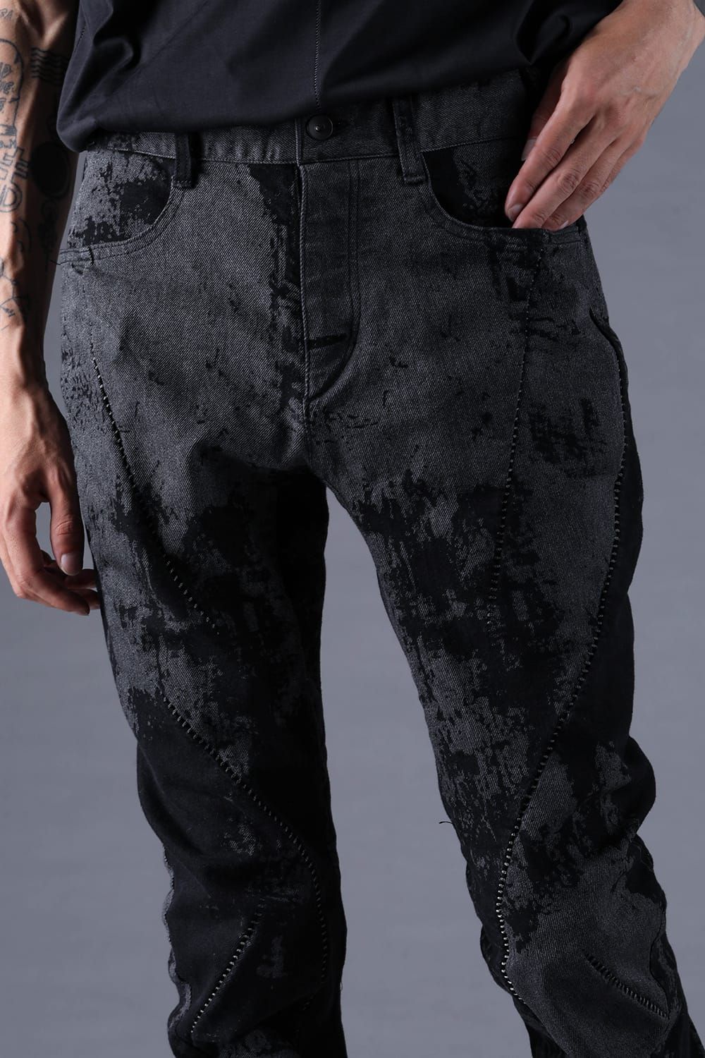 《2027SS先行予約分》Brushed-Coated Twist Curve Pants"Black" / ブラッシュコーティングツイストカーブパンツ"ブラック"