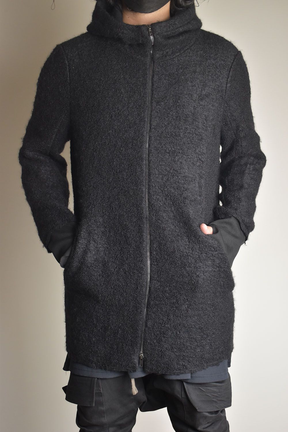 Mohair Knit Zip Hoodie "Black" / モヘアニットジップフーディ"ブラック"
