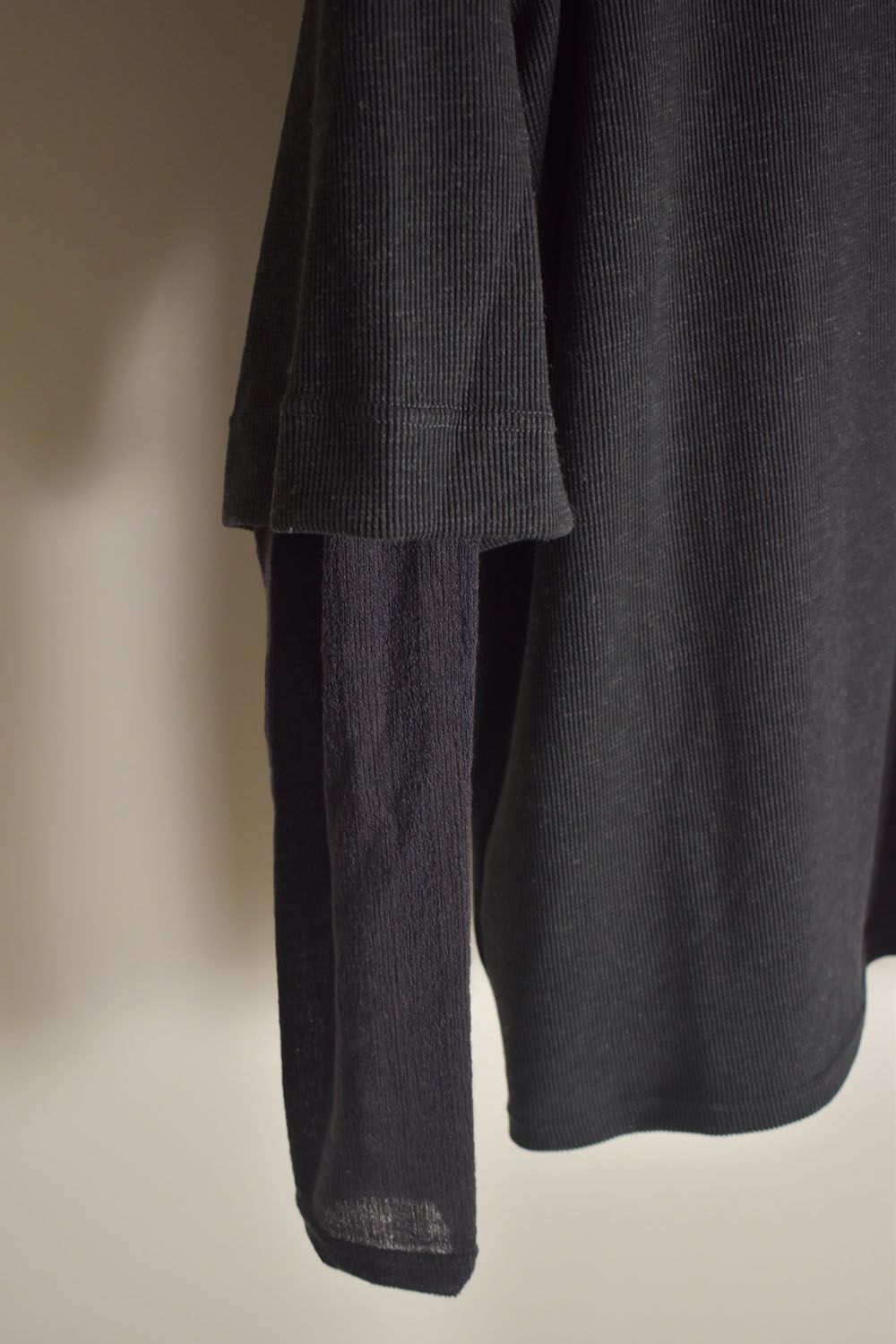 Layered Crew Neck Top"D.Grey" / レイヤードクルーネックトップ"ダークグレー"