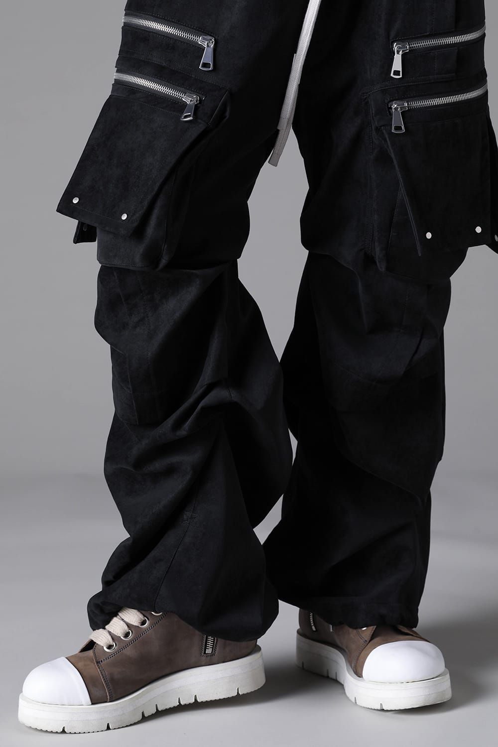 《2026AW先行予約》Vegan Suede Leather Cargo Pants"Black" / ヴィーガンスウェードレザーカーゴパンツ "ブラック"