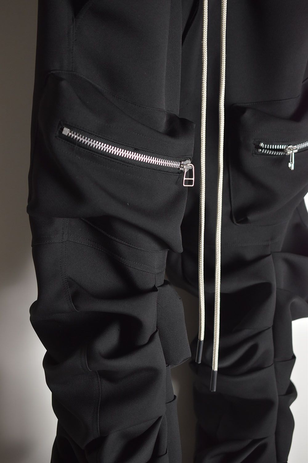 Twill Monster Tuck Flare Baggy Pants"Black"/ツイルモンスタータックフレアバギーパンツ"ブラック"