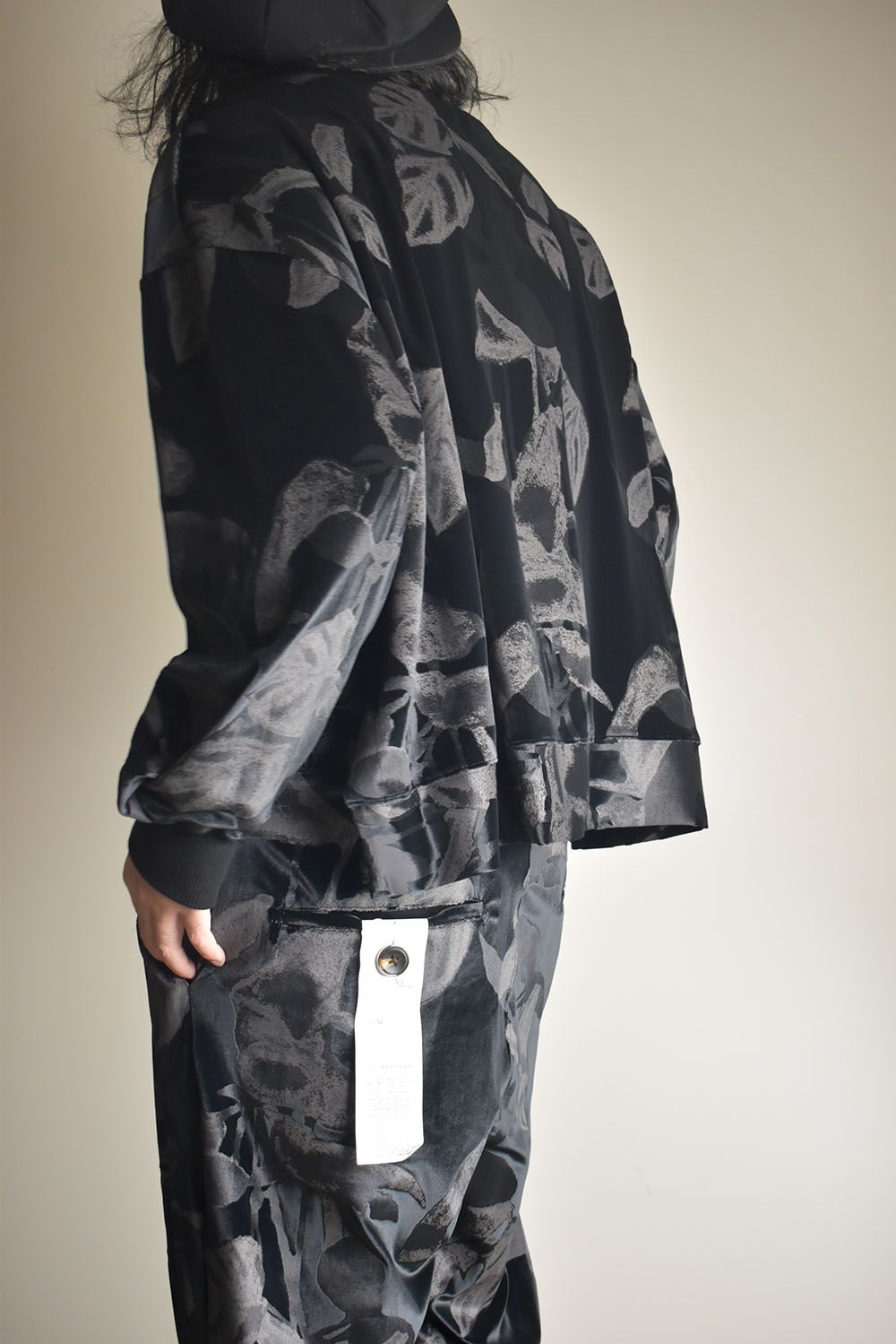 Crew Neck Side Vent Pullover"Black" / クルーネックサイドベンツプルオーバー"ブラック"