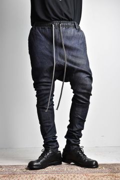 《2025AW先行予約》Coated Stretch denim Sarouel skinny"Blue" / コーティングストレッチデニムサルエルスキニー"ブルー"