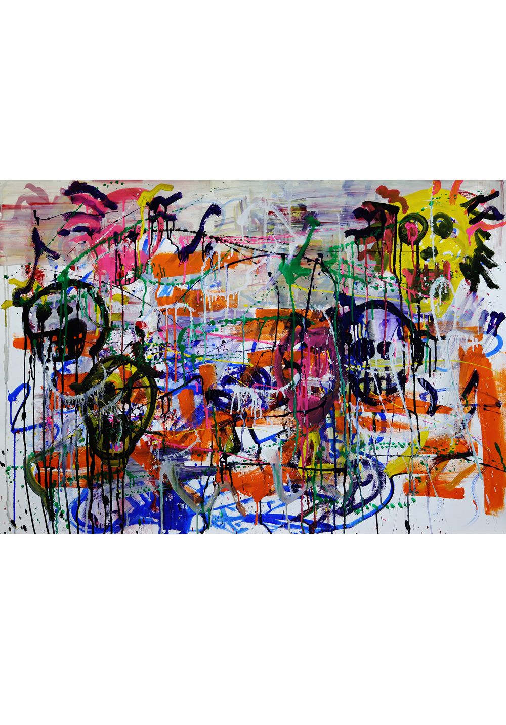 Rayon Chiffon Inkjet Print Wide Cropped Easy Pants"Color Print" / レーヨンシフォンインクジェットプリントワイドクロップドイージーパンツ"カラープリント"