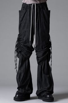 《2026SS先行予約》Layerd Gather Wide Pants"Black / Uneven D.Grey / Uneven Grey" / レイヤードギャザーワイドパンツ"ブラック/アンイーブンダークグレー/アンイーブングレー"
