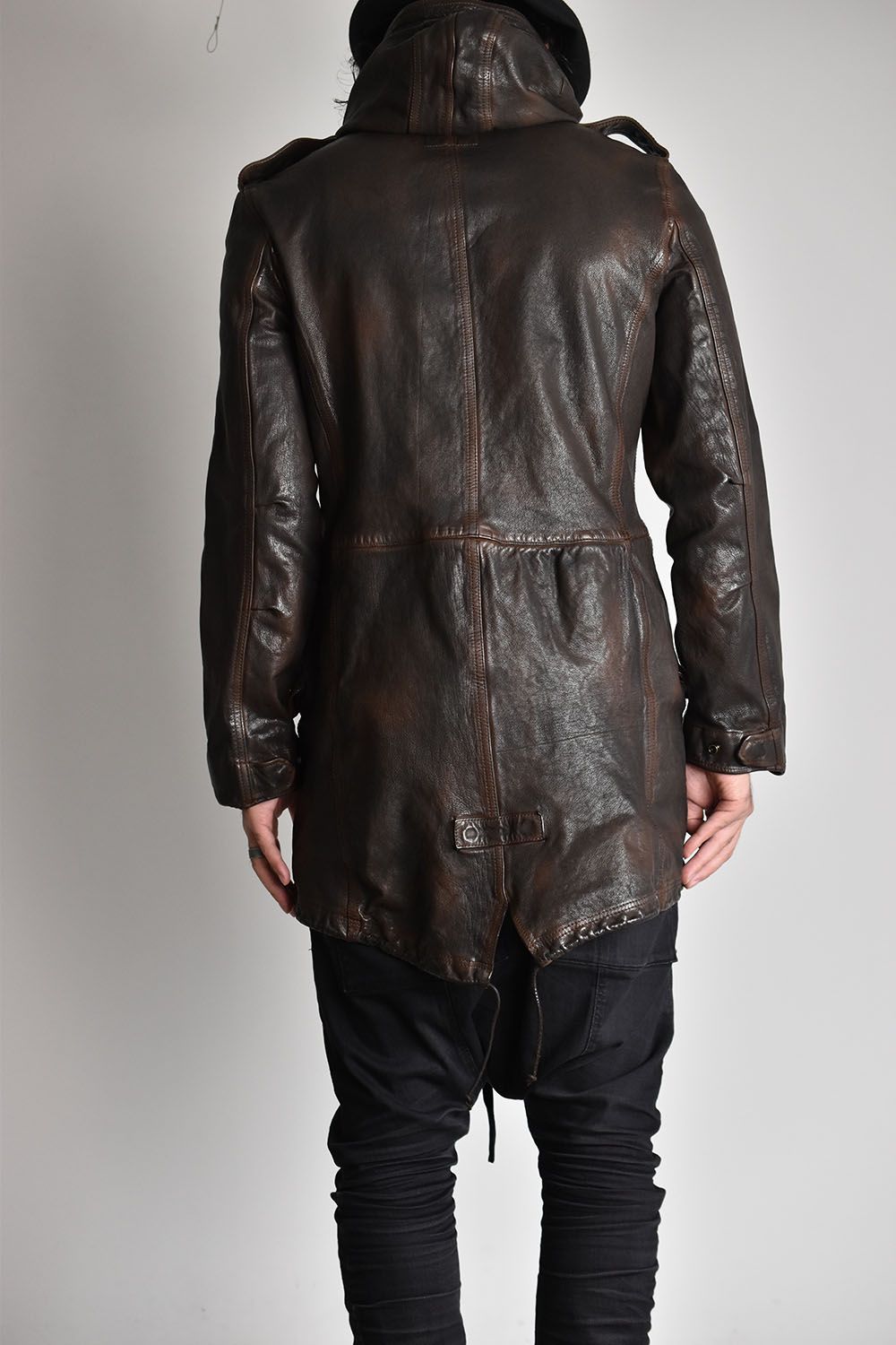 Goat Leather Mods Coat"Brown"/ ゴートタンニン製品染モッズコート"ブラウン"