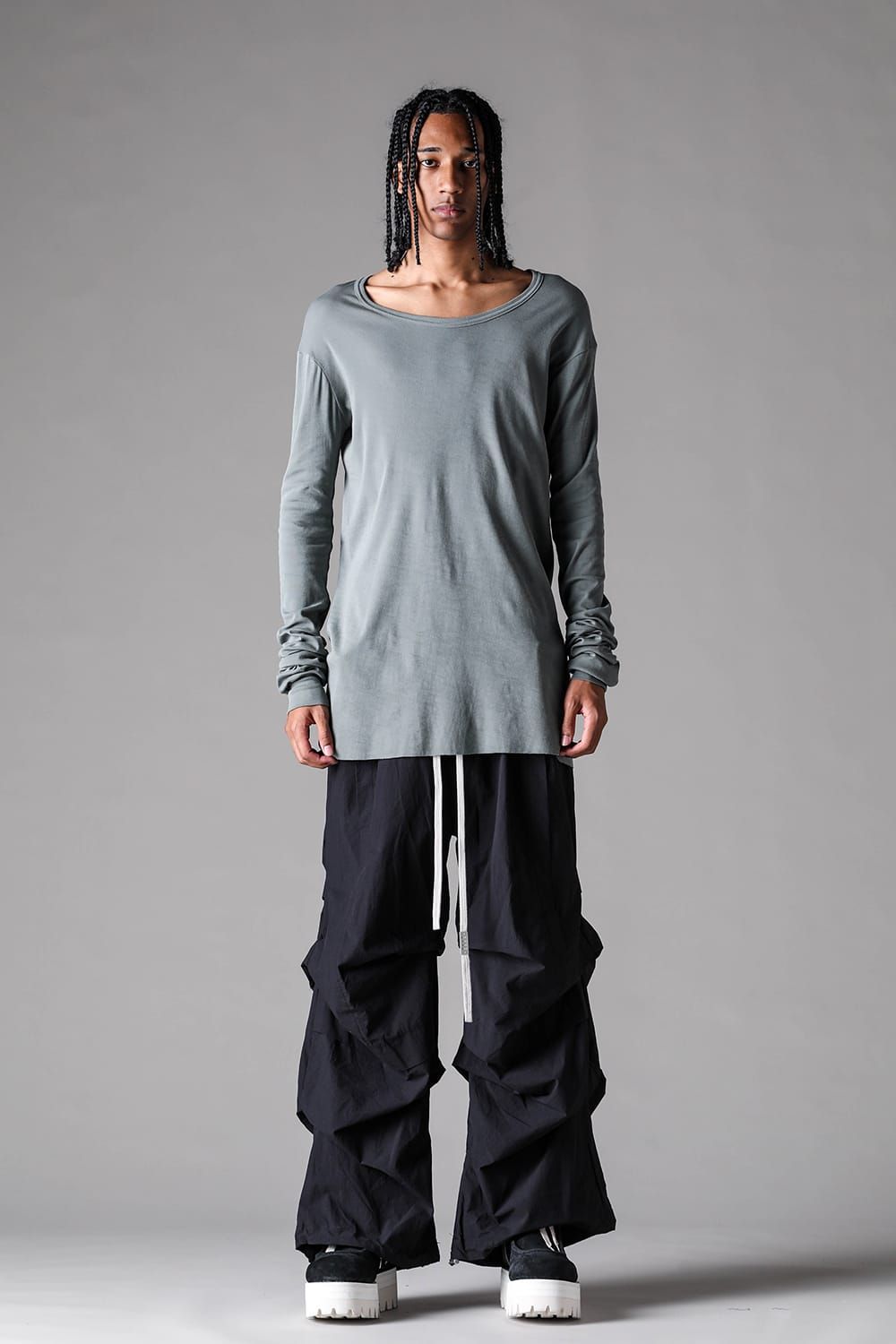 《2027SS先行予約》High Twist Rib Jersey Long Sleeve Tee "Black/ Sage Green / Brown / L.Grey / White "/ハイツイストリブジャージーロングスリーブTee"ブラック/セージグリーン/ブラウン/ライトグレー/ホワイト"