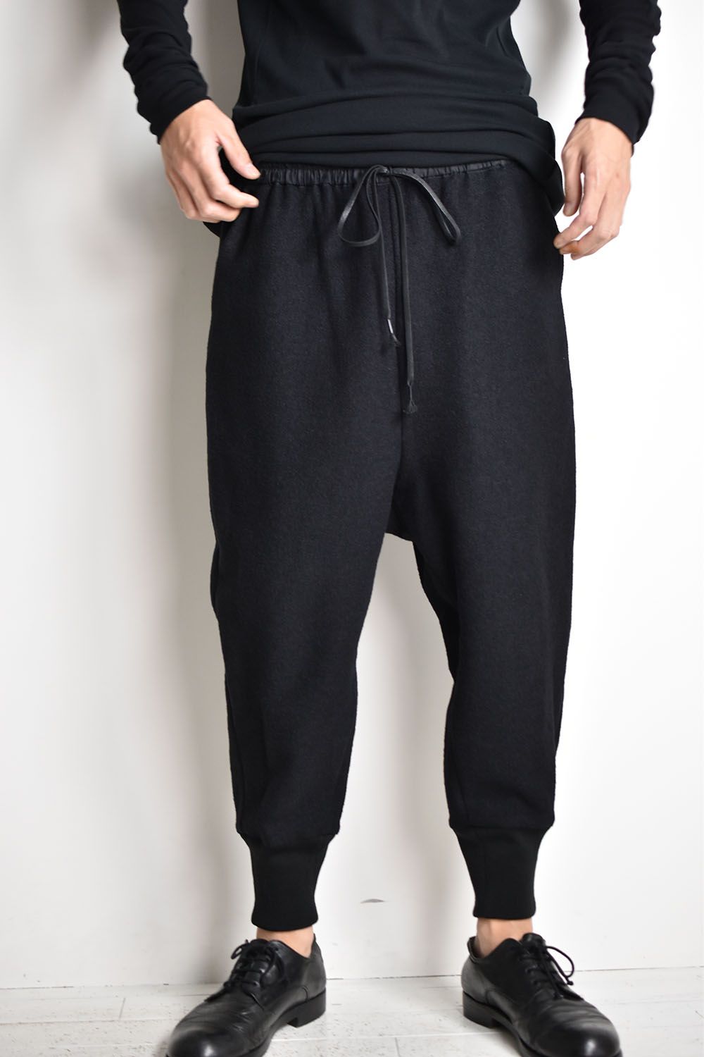 Soft Wool Rib Pants"Black"/ソフト圧縮ウールリブパンツ"ブラック"
