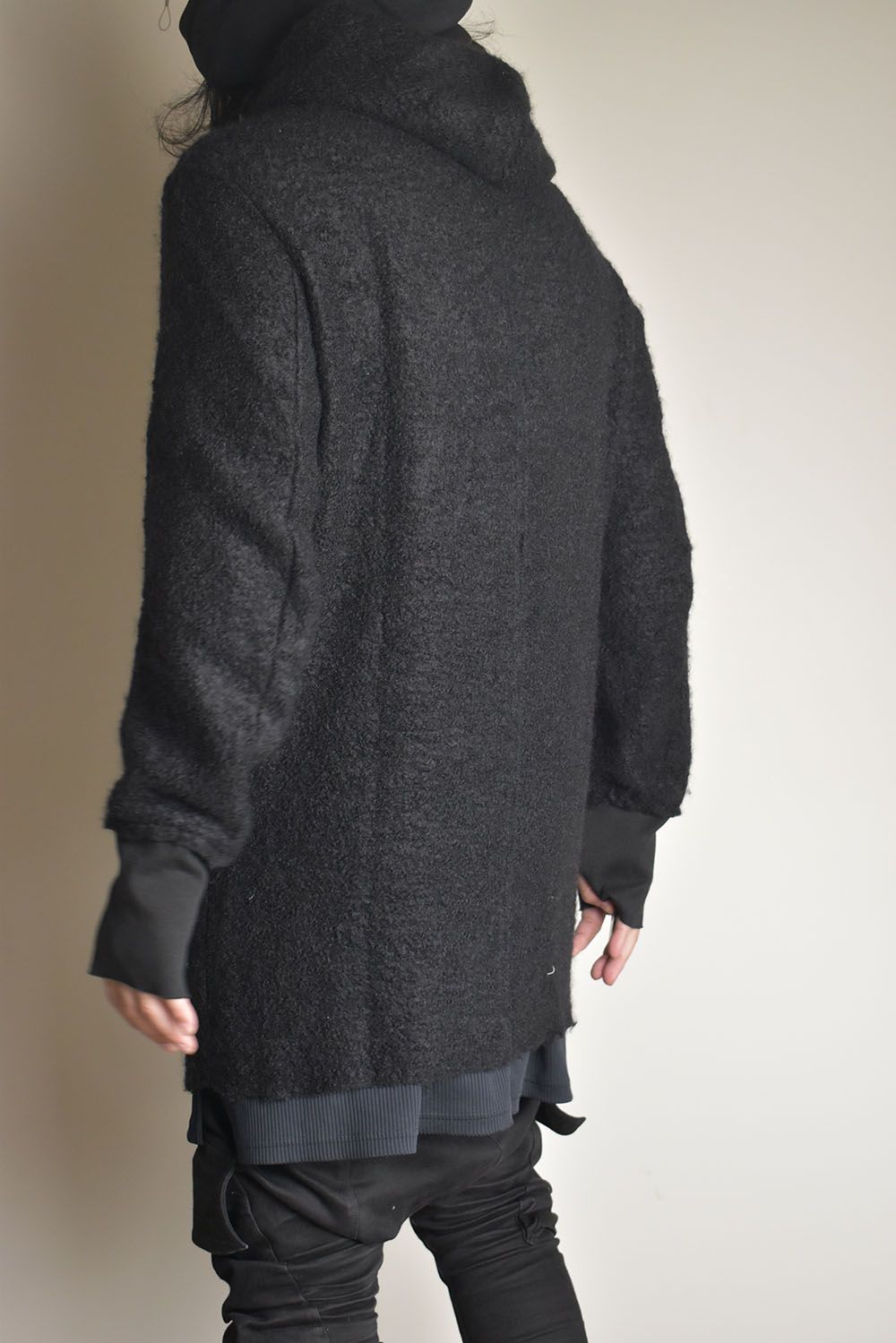 Mohair Knit Zip Hoodie "Black" / モヘアニットジップフーディ"ブラック"