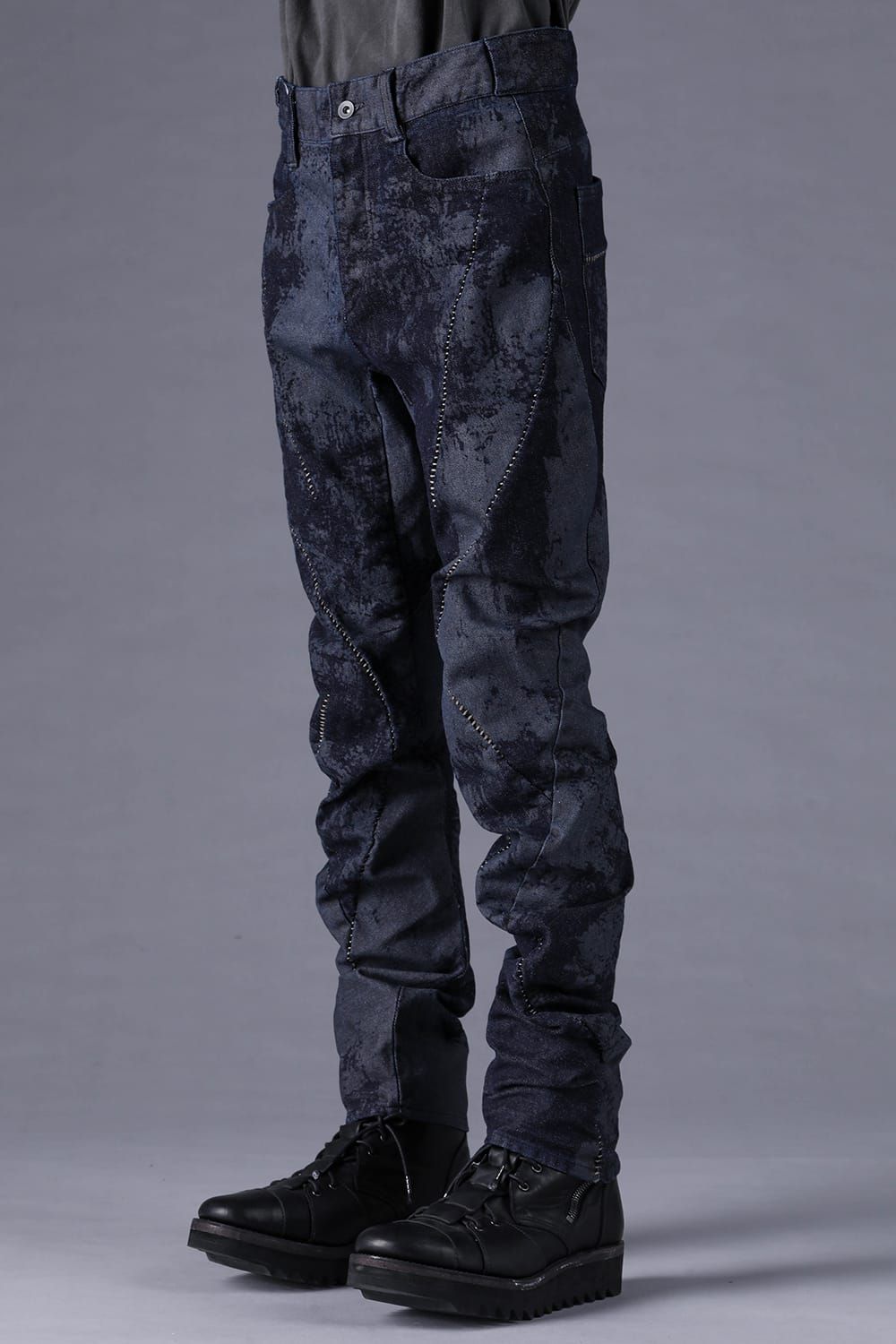《2027SS先行予約分》Brushed-Coated Twist Curve Pants"Indigo" / ブラッシュコーティングツイストカーブパンツ"インディゴ"