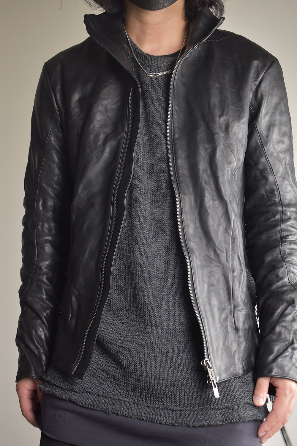 Horse Leather Hood Attachd Jacket "Black" / ホースレザーフードアタッチドジャケット"ブラック"
