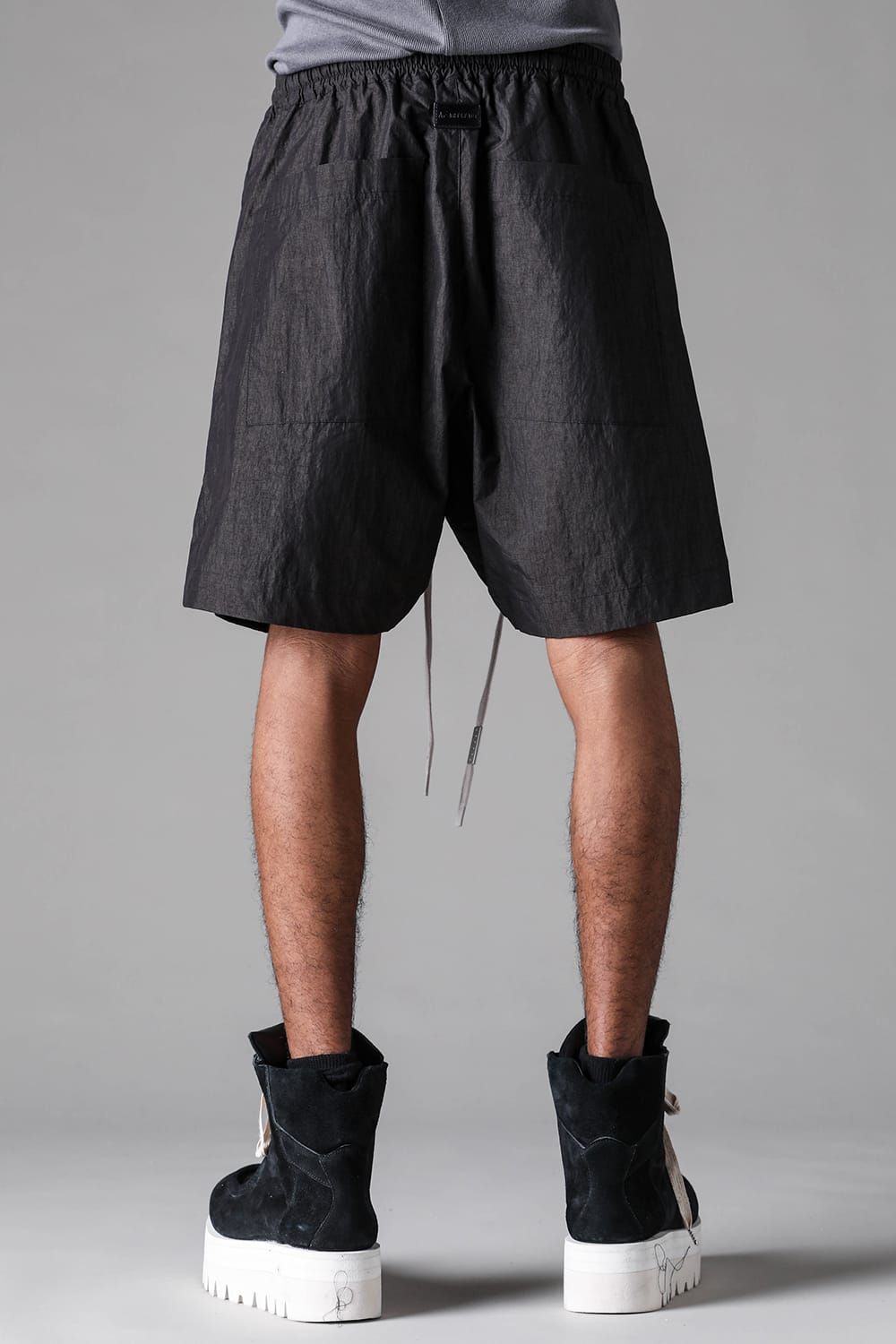 《2027SS先行予約》Cotton Nylon Side Slit Shorts"Black" / コットンナイロンサイドスリットショーツ"ブラック"