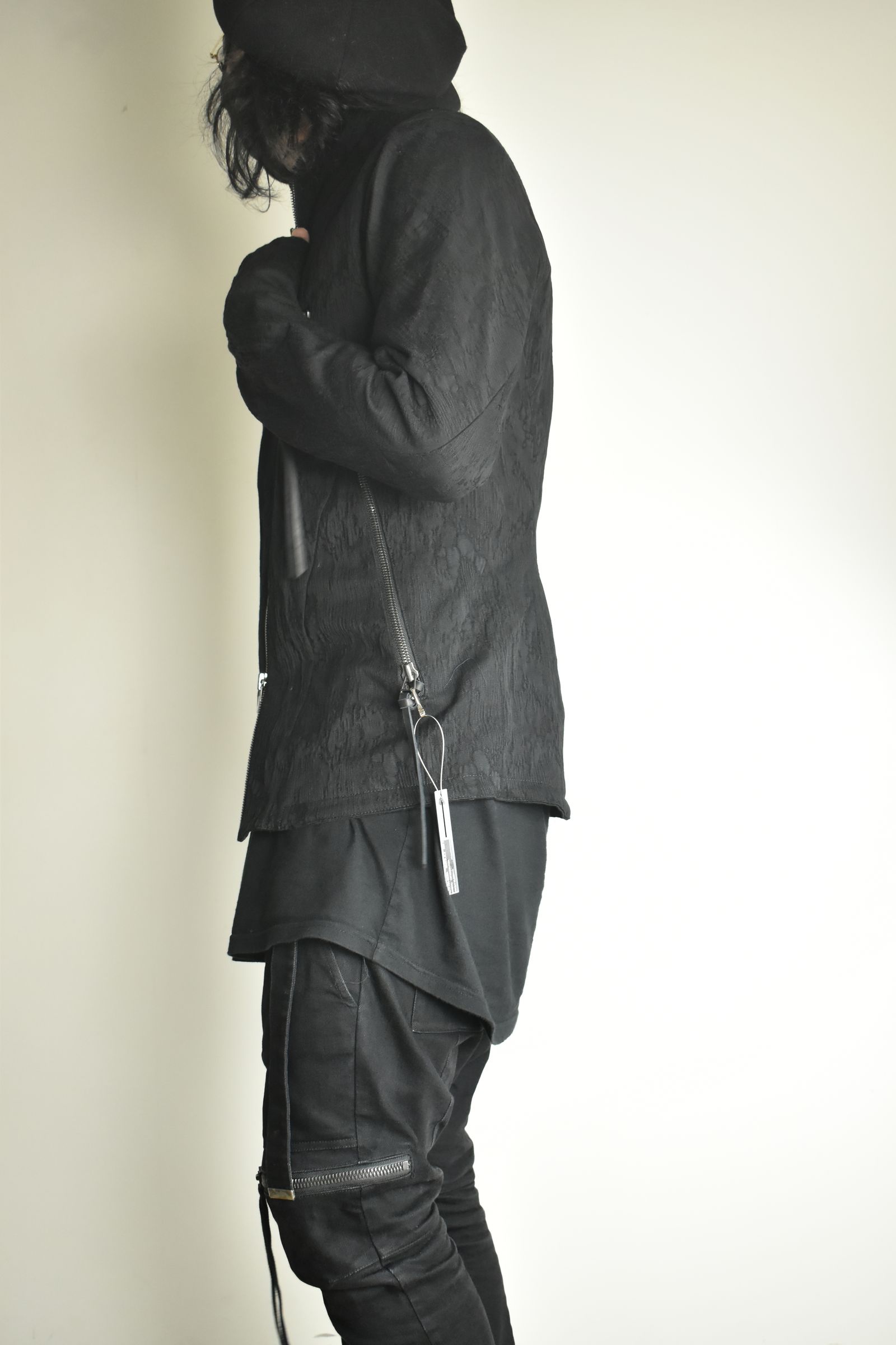 Damage Jacquard Single Rider Jacket"Black" / ダメージジャガードシングルライダースジャケット"ブラック"