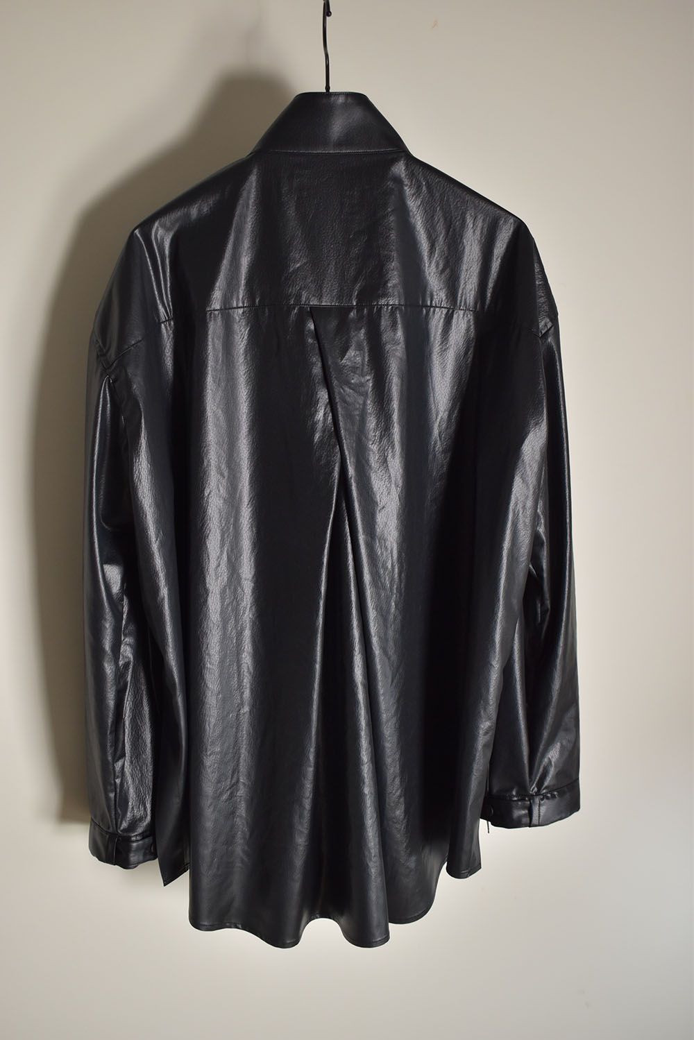 Fake Fake Leather Shirts Jacket"Black" / フェイクフェイクレザーシャツジャケット"ブラック"