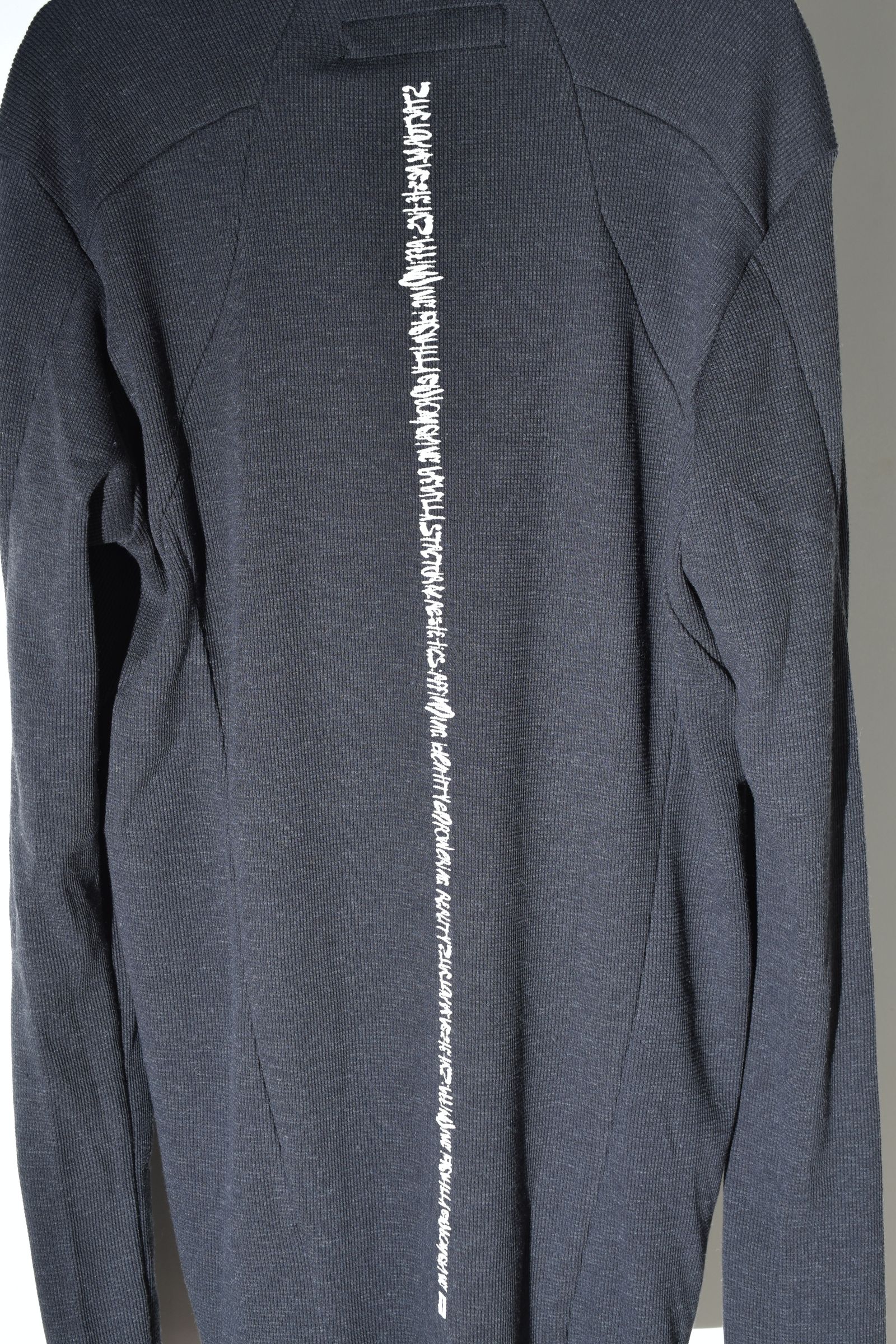 Back Printed Waffle Jersey Long  Sleeve Tee"D.Grey" バックプリントワッフルジャージーロングスリーブTee"ダークグレー"