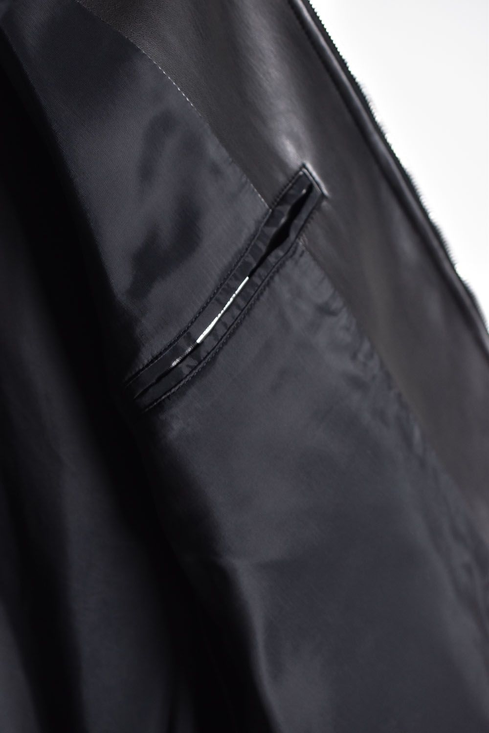 Fake Leather MA-1"Black"/ フェイクレザーMA-1"ブラック"