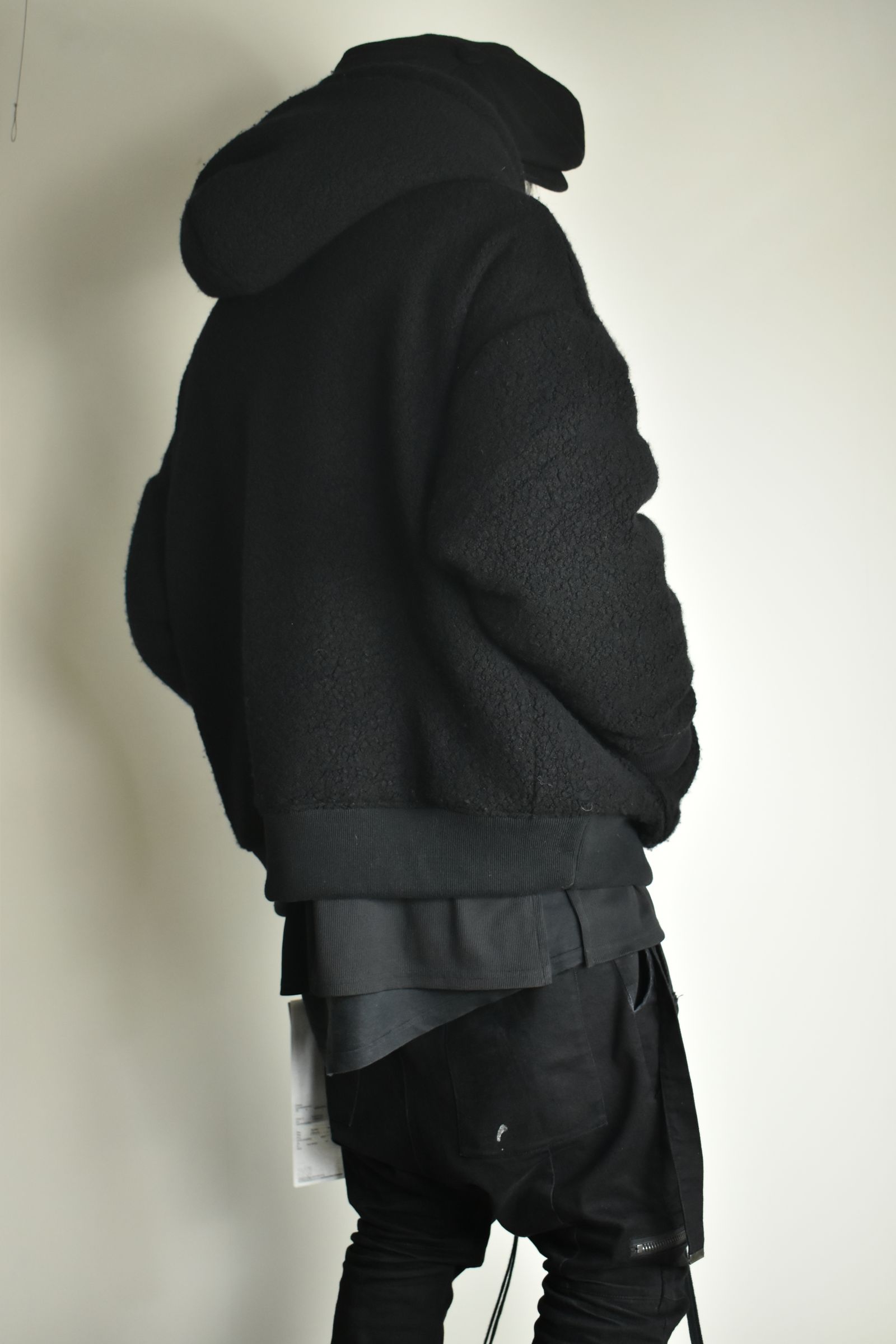 《2026AW先行予約》Sheep Pile Knit Padded Hoodie"Black / Khaki" / シープパイルニットパデッドフーディ"ブラック / カーキ"