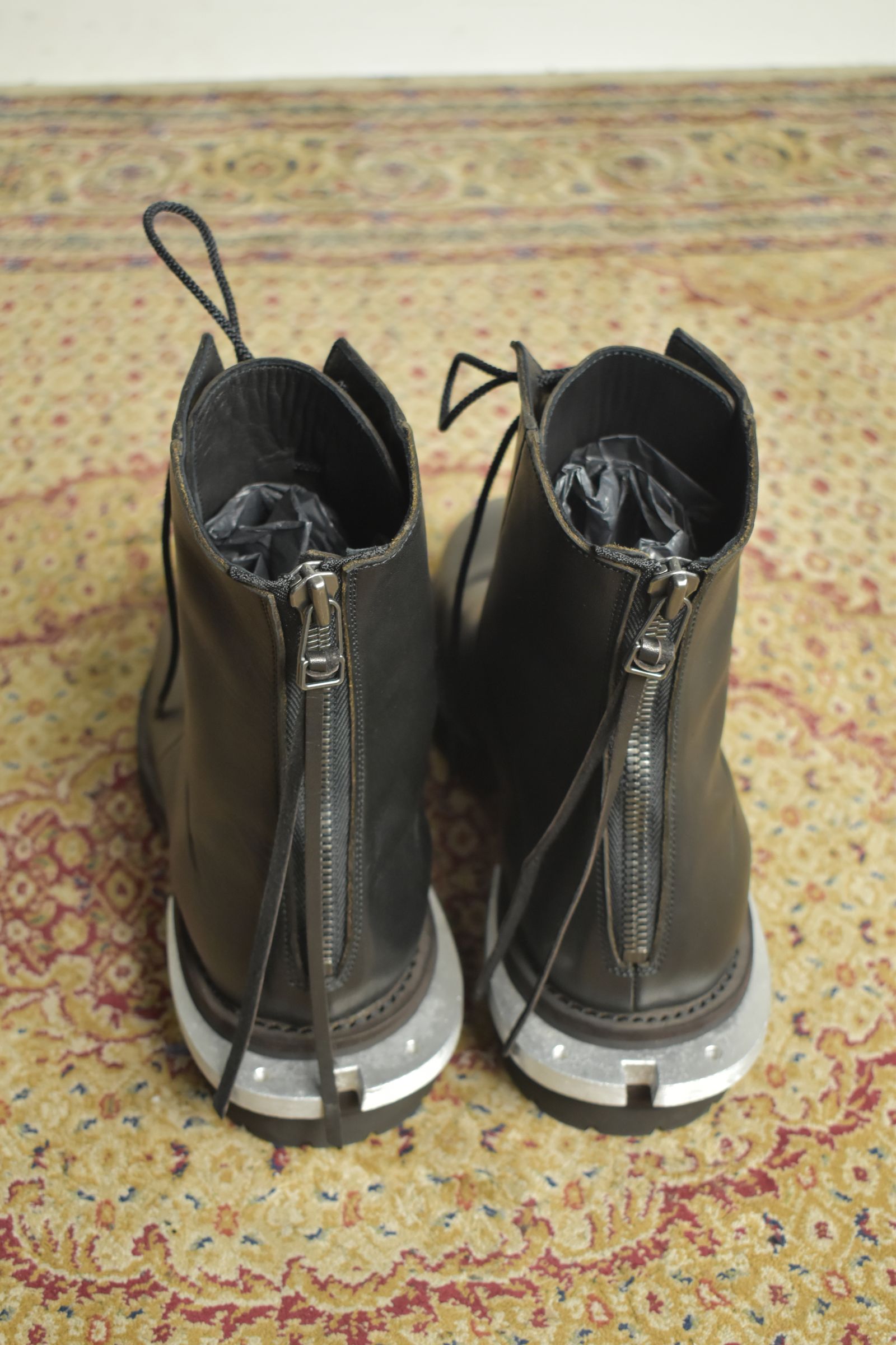 Metal Heel Balmoral Back Zip Boots"Teacore Black" / メタルヒールバルモラルバックジップブーツ"ティーコアブラック"