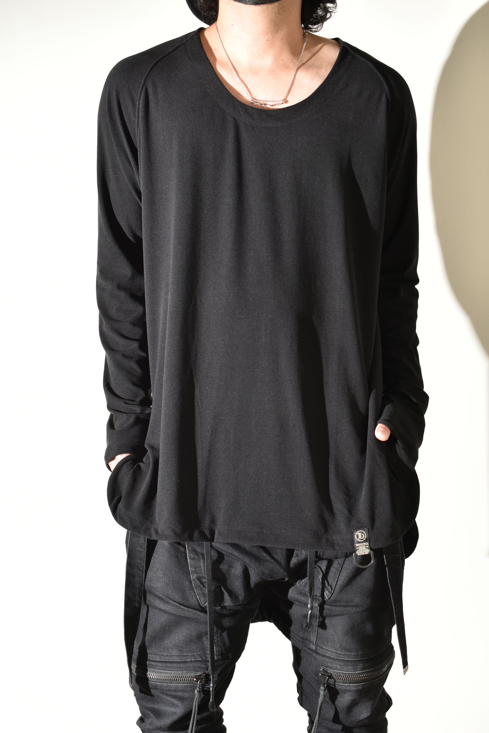 Loose Neck Premier Long Sleeve Tee"Black" /  ルーズネックプレミアロングスリーブTee"ブラック"