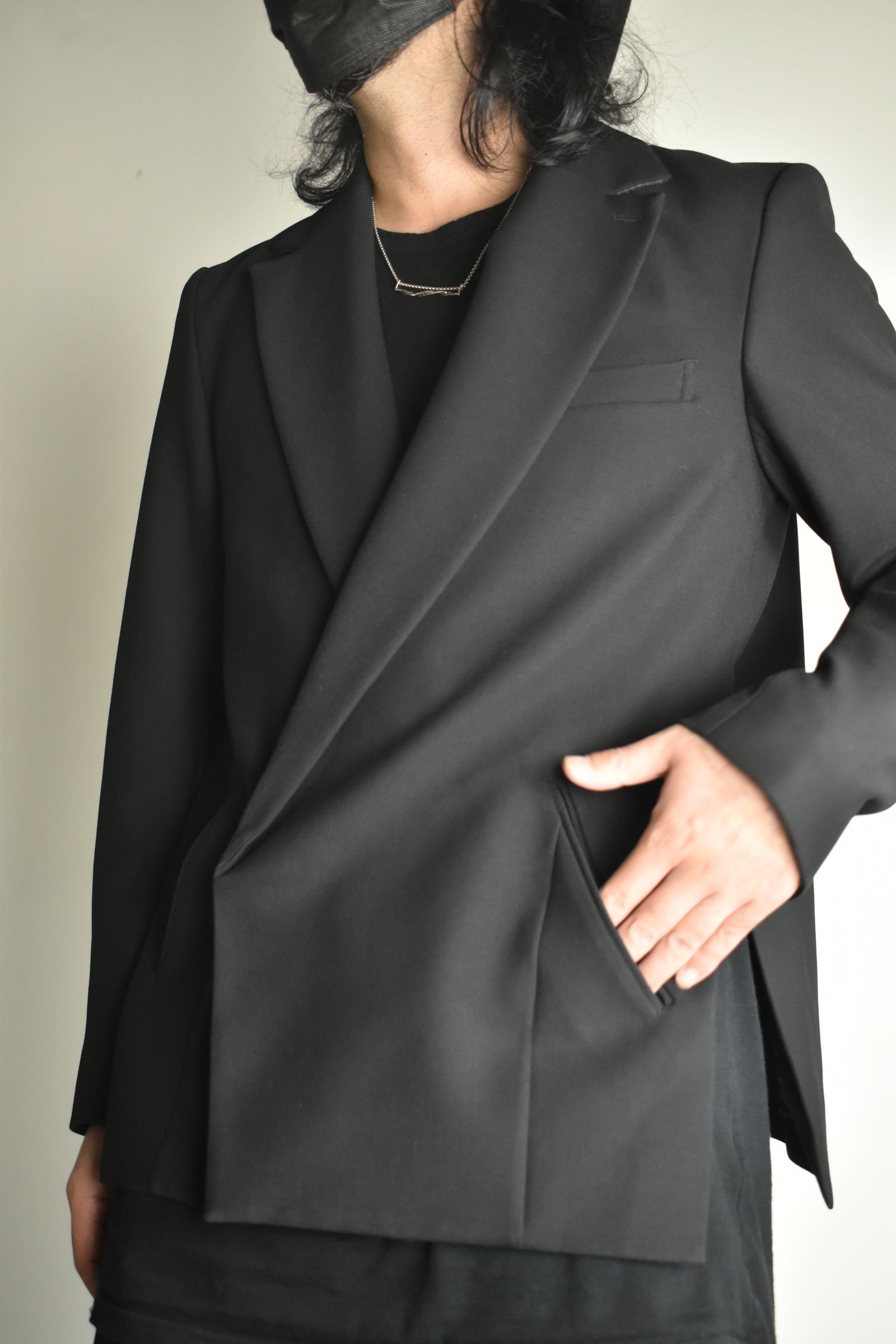 Notch Lapel Double Breasted Tailored Jacket "Black" / ノッチドラペルダブルブレストテーラードジャケット"ブラック"