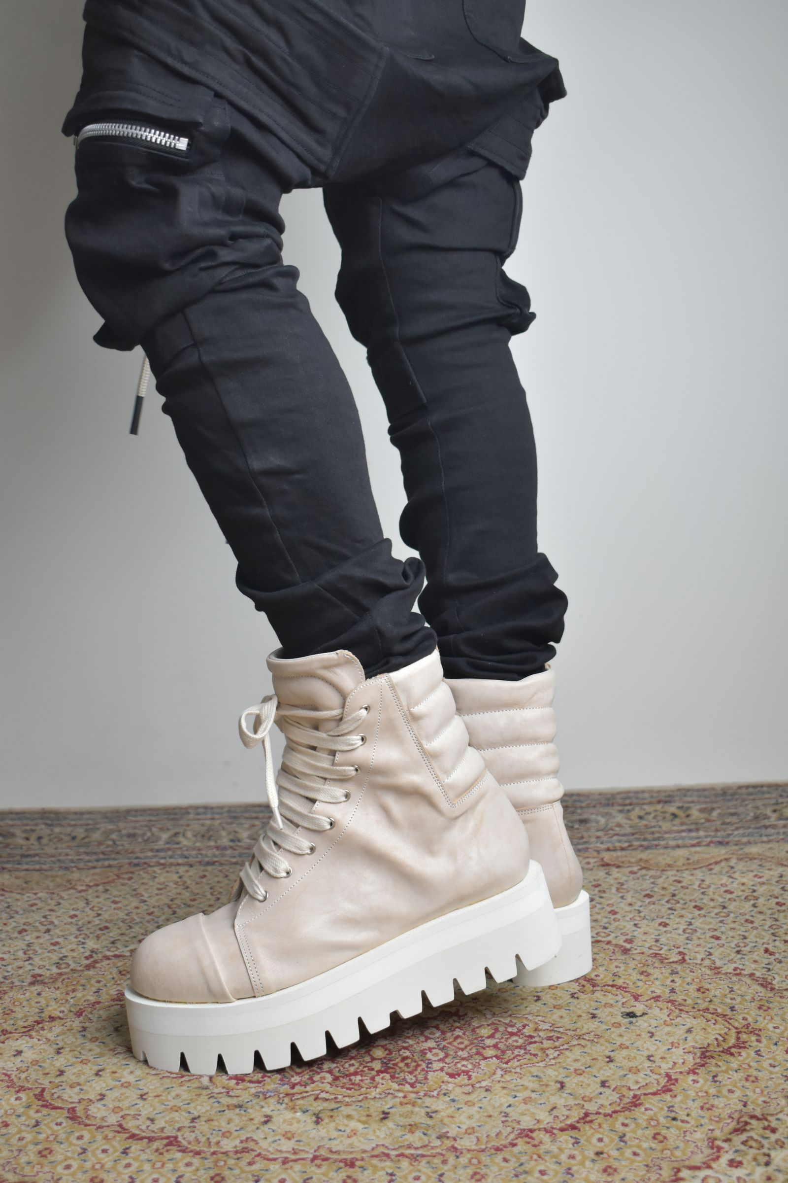 Sneaker Boots"Ash Pink×White" / スニーカーブーツ"アッシュピンク×ホワイト"