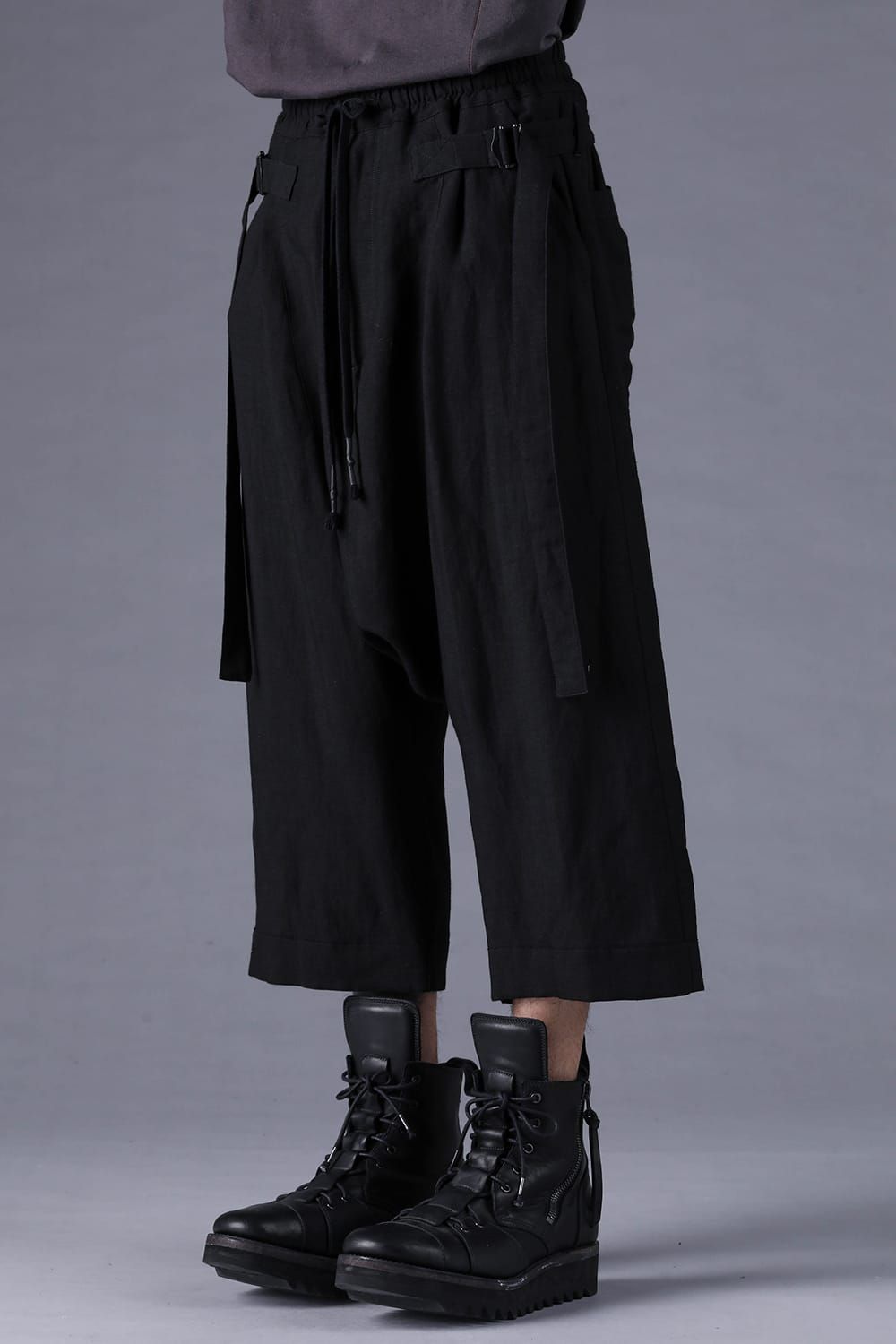《2027SS先行予約分》Bamboo Linen Wide-Leg Cropped Pants"Black" / バンブーリネンワイドクロップドパンツ"ブラック"