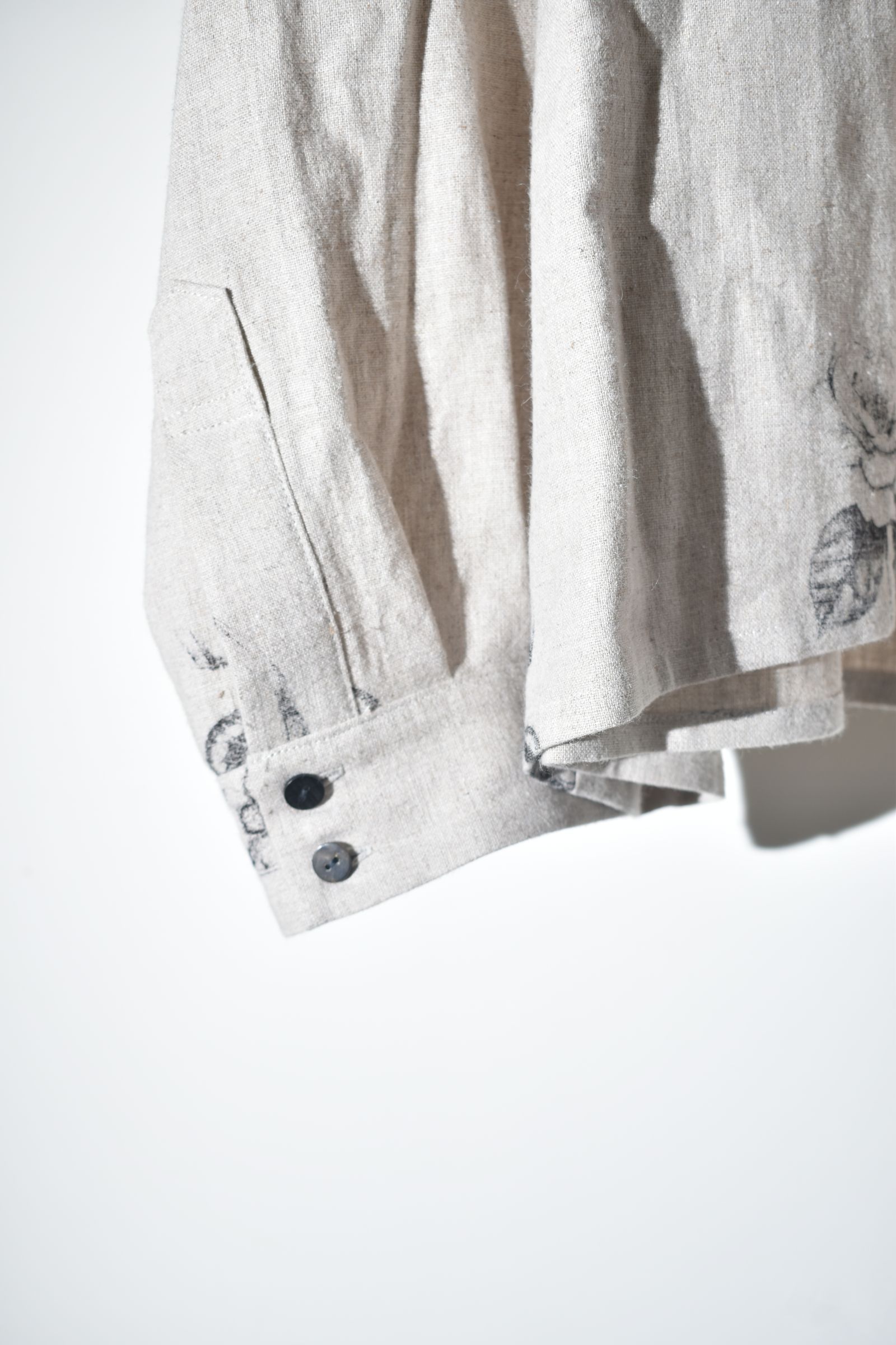 Botanical Print Oversized Shirt "Ecru" / ボタニカルプリントオーバーサイズシャツ"エクリュ"