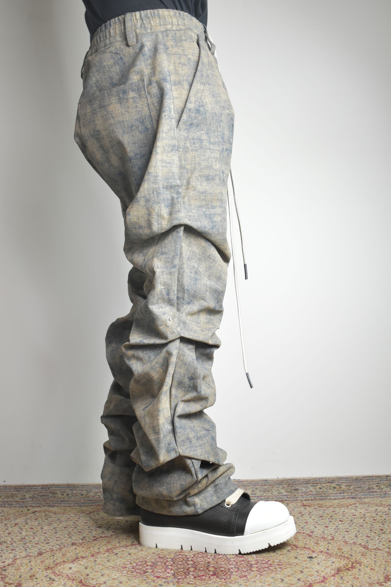 Blended Shades Denim Tuck Bootscut Pants"Steel Blue"/ ブレンデッドシェイドデニムタックブーツカットパンツ"スティールブルー"