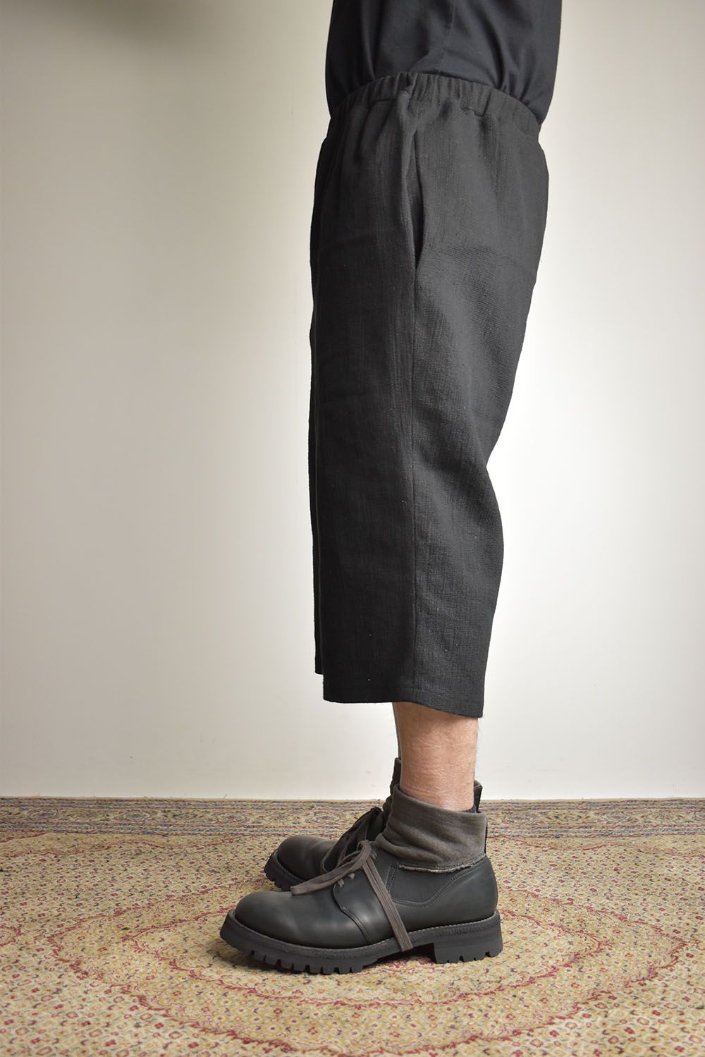 Linen Cotton Easy Wide Pants"Black" / リネンコットンイージーワイドパンツ"ブラック"