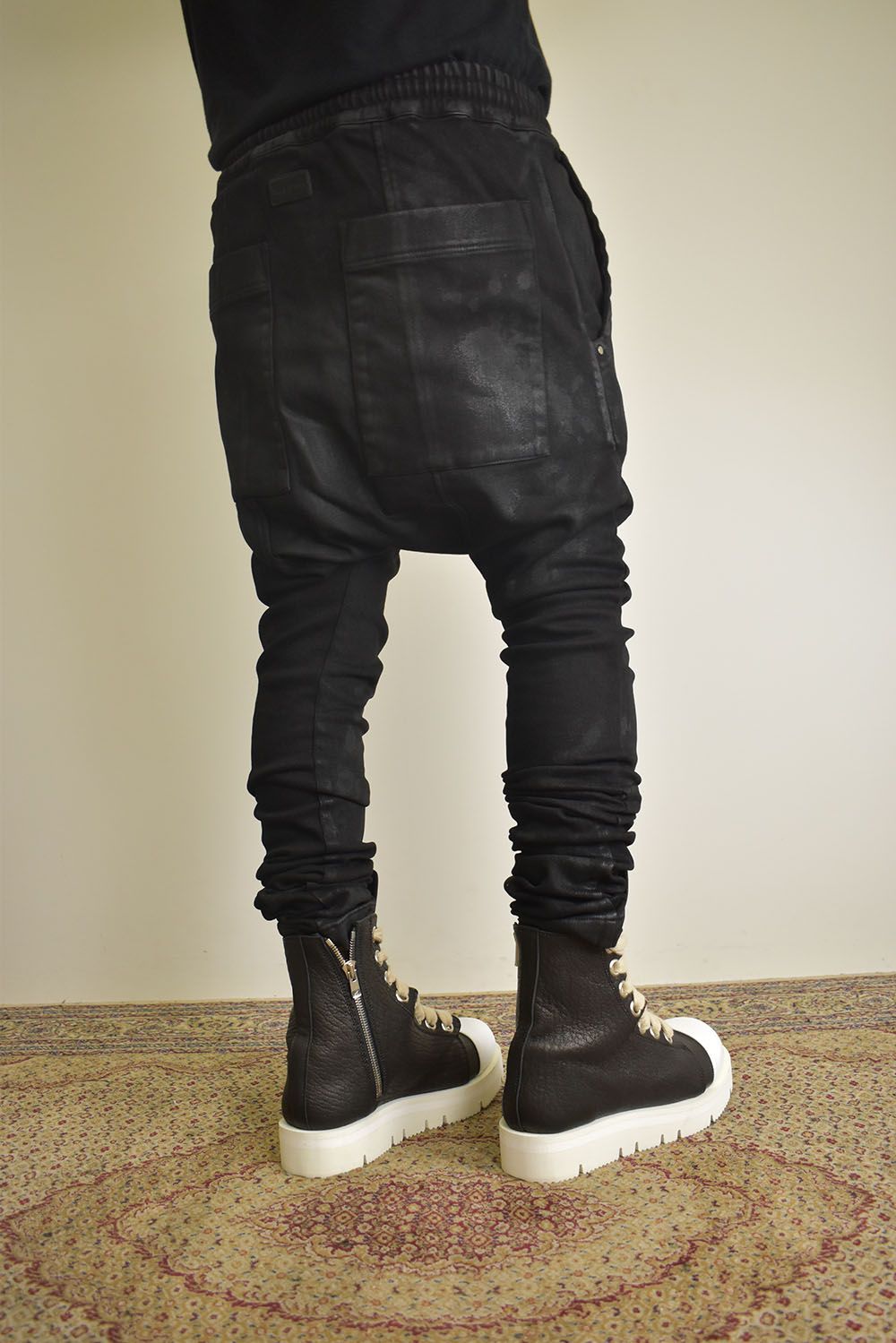 Coating Bonding  Sarouel Skinny Denim"Black" / コーティングボンディングサルエルスキニーデニム"ブラック"