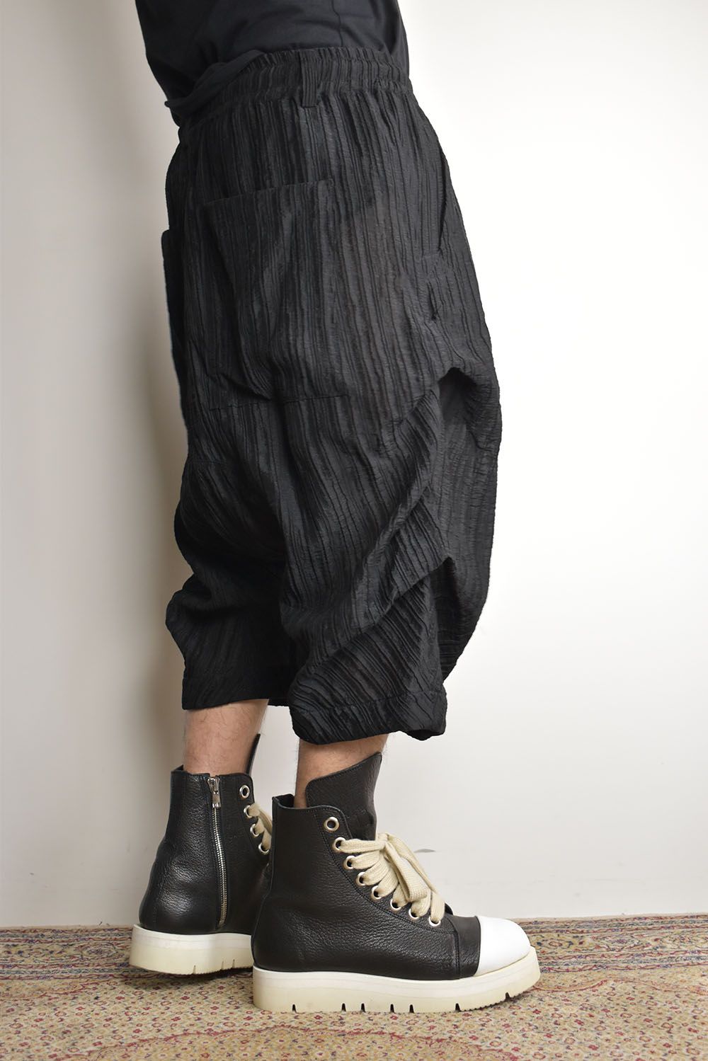 Sheer Yoryu Tuck Shorts"Black" / シアータックショーツ"ブラック"