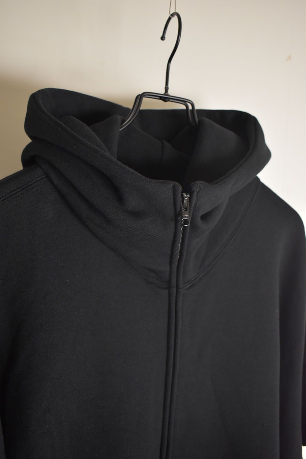 Sweat Oversize Zip Up Hoodie"Black" / スウェットオーバーサイズジップアップパーカ"ブラック"
