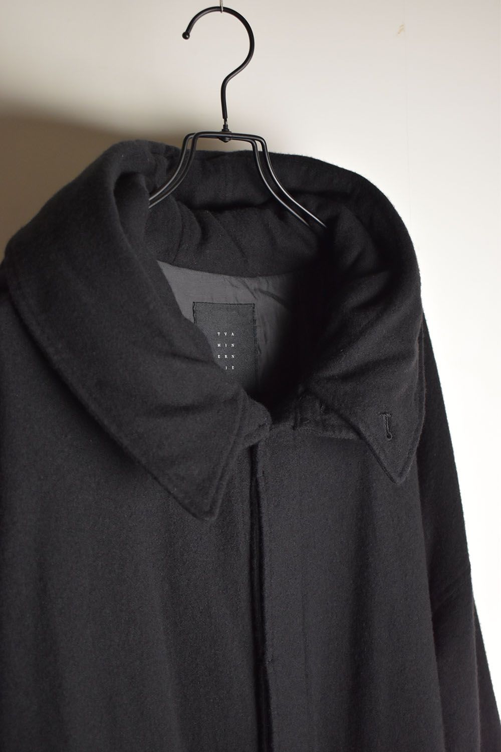 Wool Fulling Product Dyed Coat "Black" / ウール縮絨 製品染めコート"ブラック"